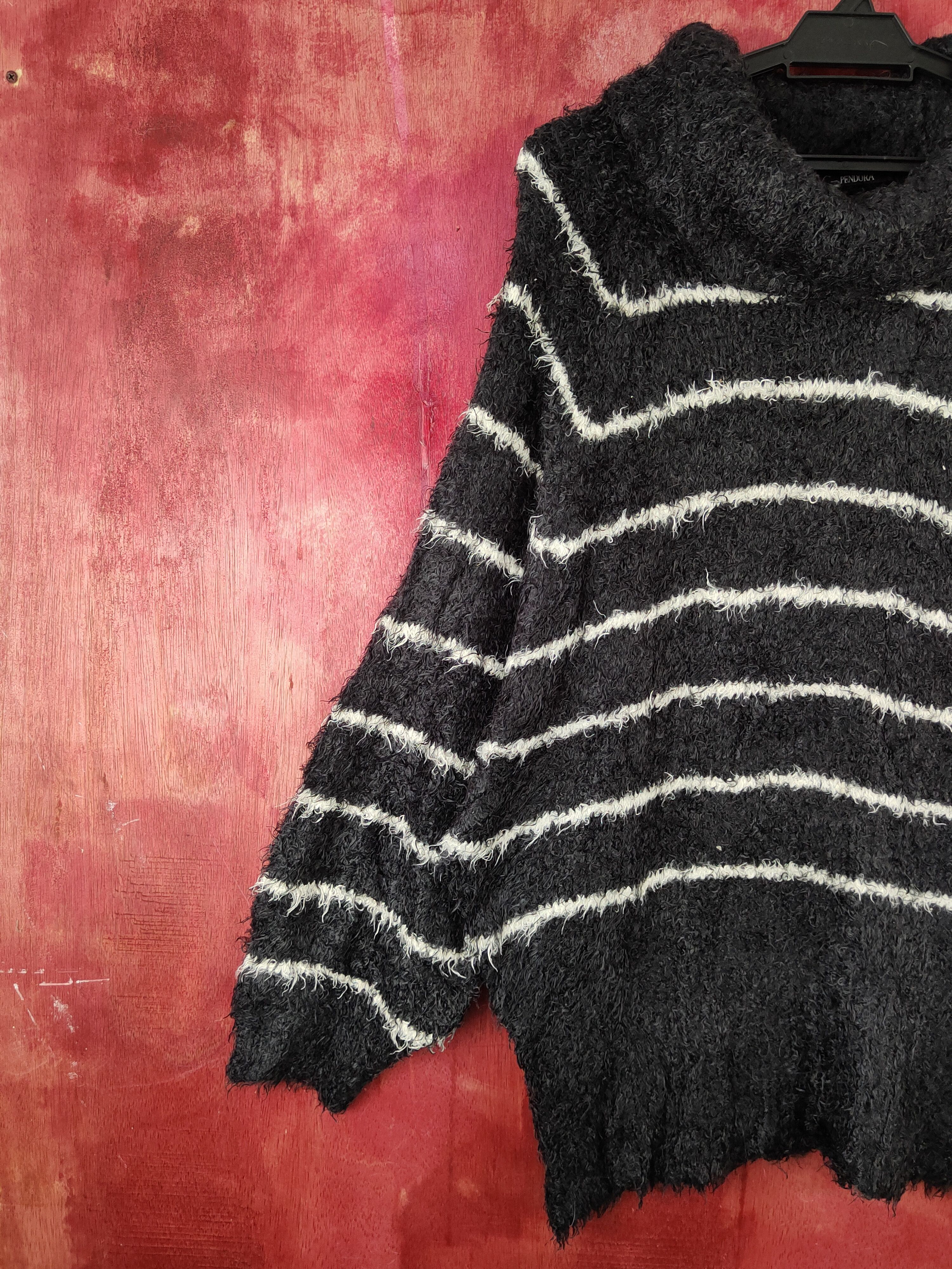 Homespun Knitwear × Japanese Brand × Vintage Pendora Black Shag Shaggy Fur Mohair Knitwear #S2074 Size L / US 10 / IT 46 - 3 Thumbnail