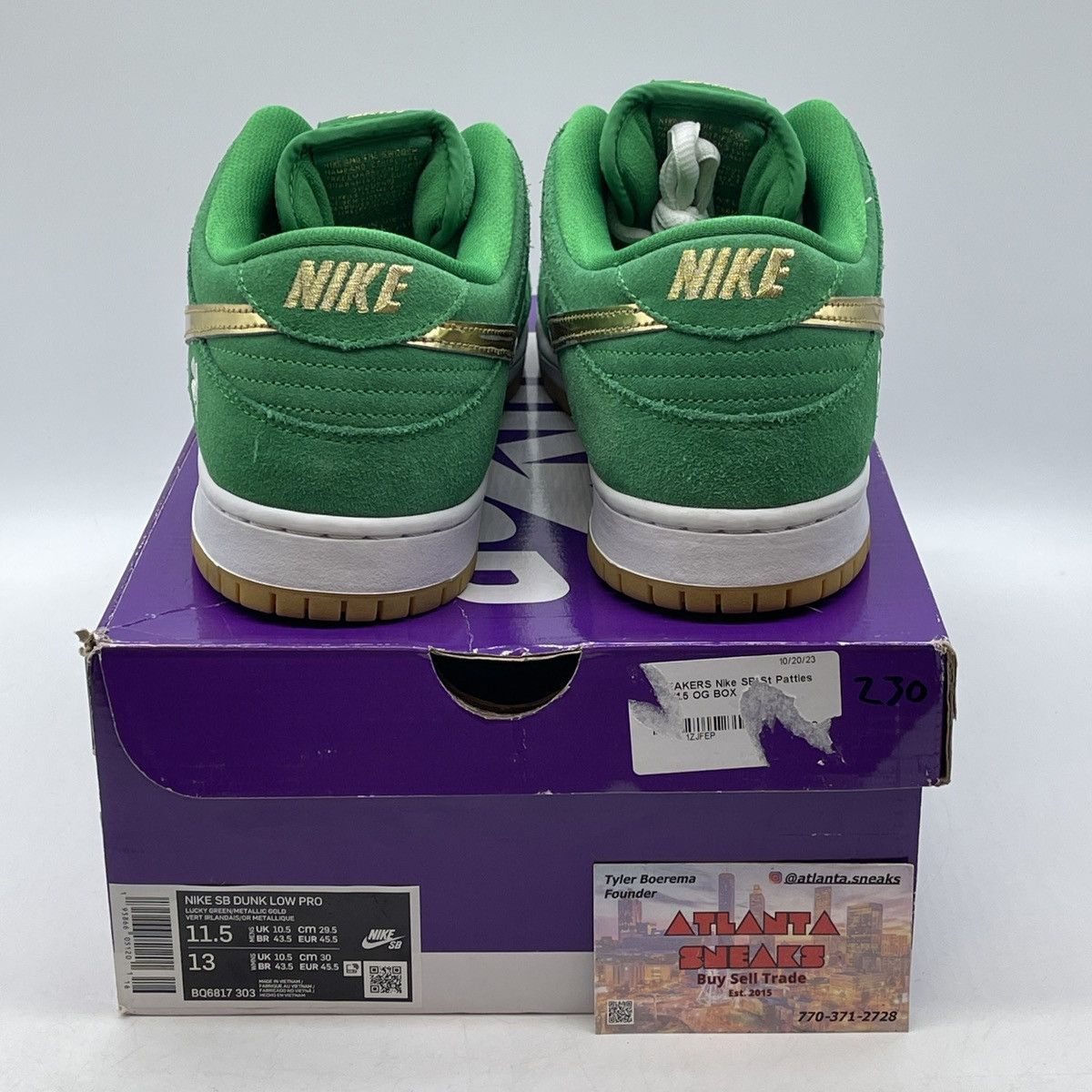 Nike Dunk low at Patrick day Size US 11.5 / EU 44-45 - 3 Thumbnail
