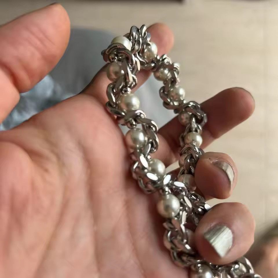 Japanese Brand Steel Thick Chain Pearls Necklace Size ONE SIZE - 5 Thumbnail