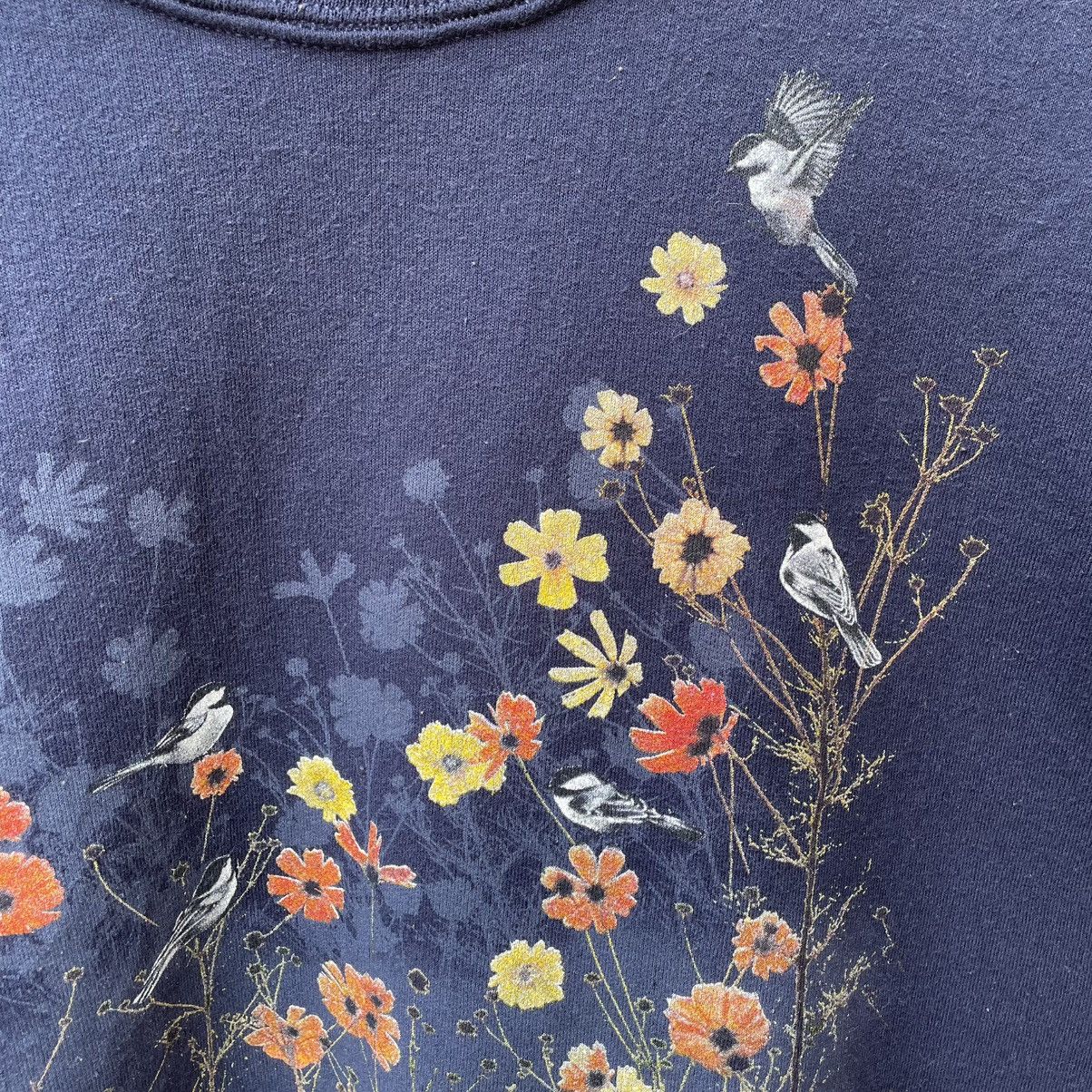 Other 🔥Vintage 90s Flower Cardinals Bird Sweatshirts Size US L / EU 52-54 / 3 - 5 Thumbnail