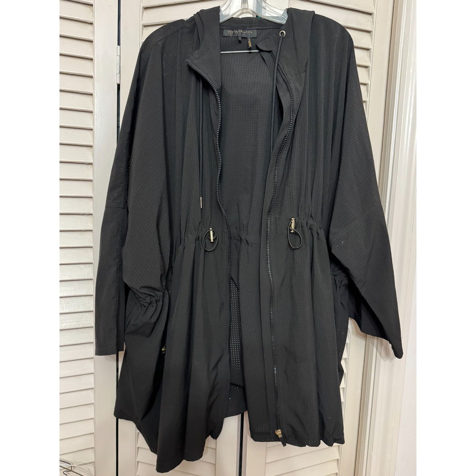 Donna Karan Donna Karen Perforated Mesh Hooded Jacket Coat size XL Size XL / US 12-14 / IT 48-50 - 1 Thumbnail