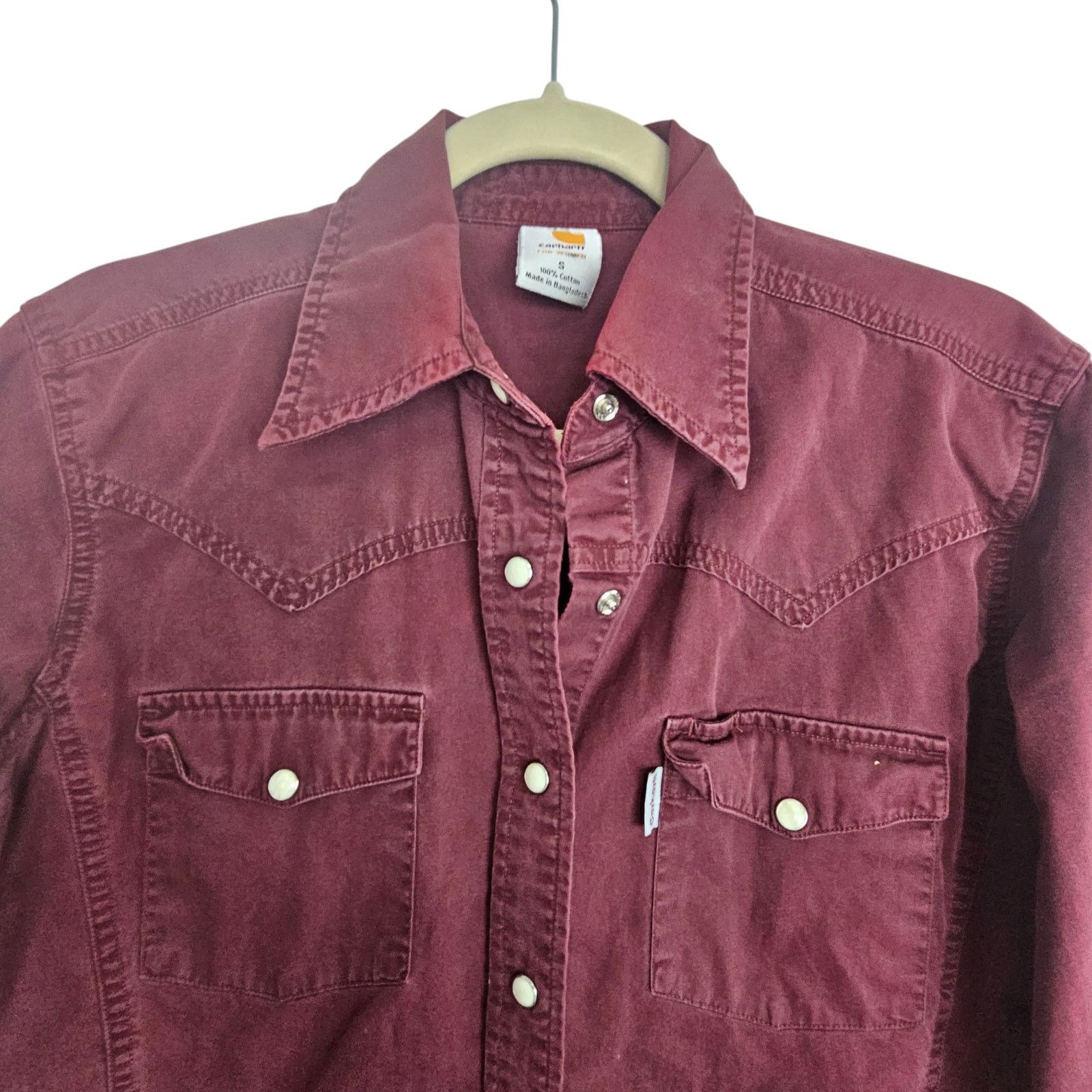 Carhartt Carhartt Womens Western Shirt Pearl Snap Size S Cowgirl Work Size S / US 4 / IT 40 - 2 Thumbnail