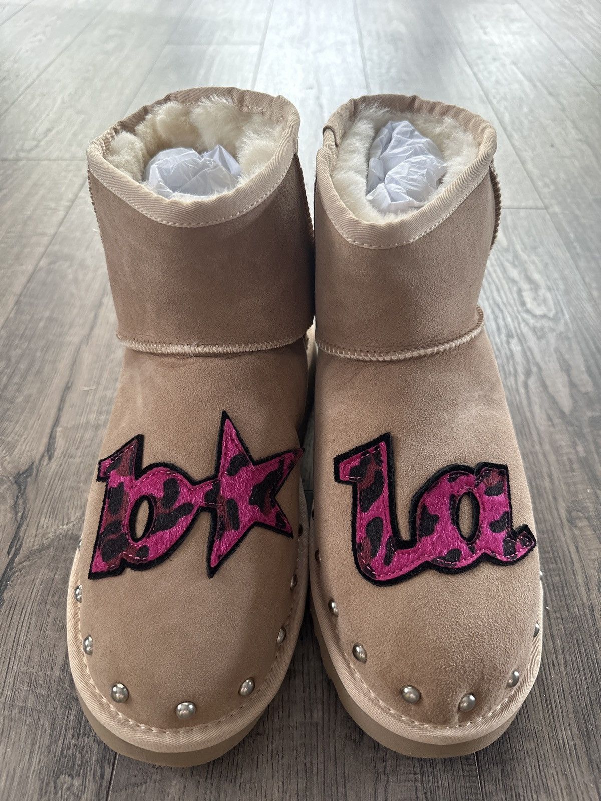 image of Bela Cartes Pink Cheetah Boot in Beige, Men's (Size 9)