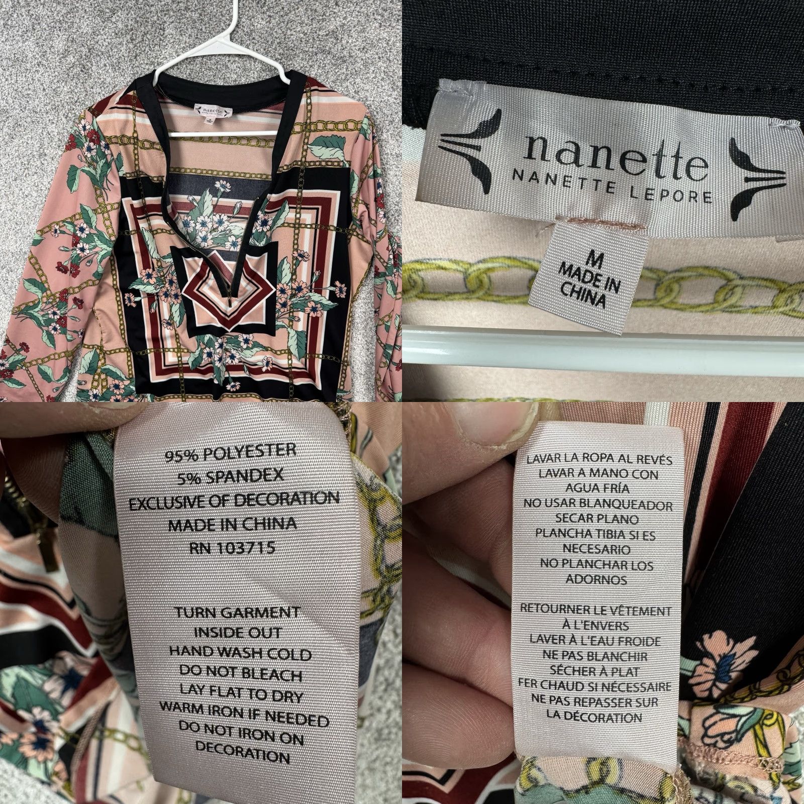 Nanette Lepore Nanette Lepore Blouse M Scarf Chain Floral Print Polished Casual Office Chic Shirt Womens Size M / US 6-8 / IT 42-44 - 8 Thumbnail