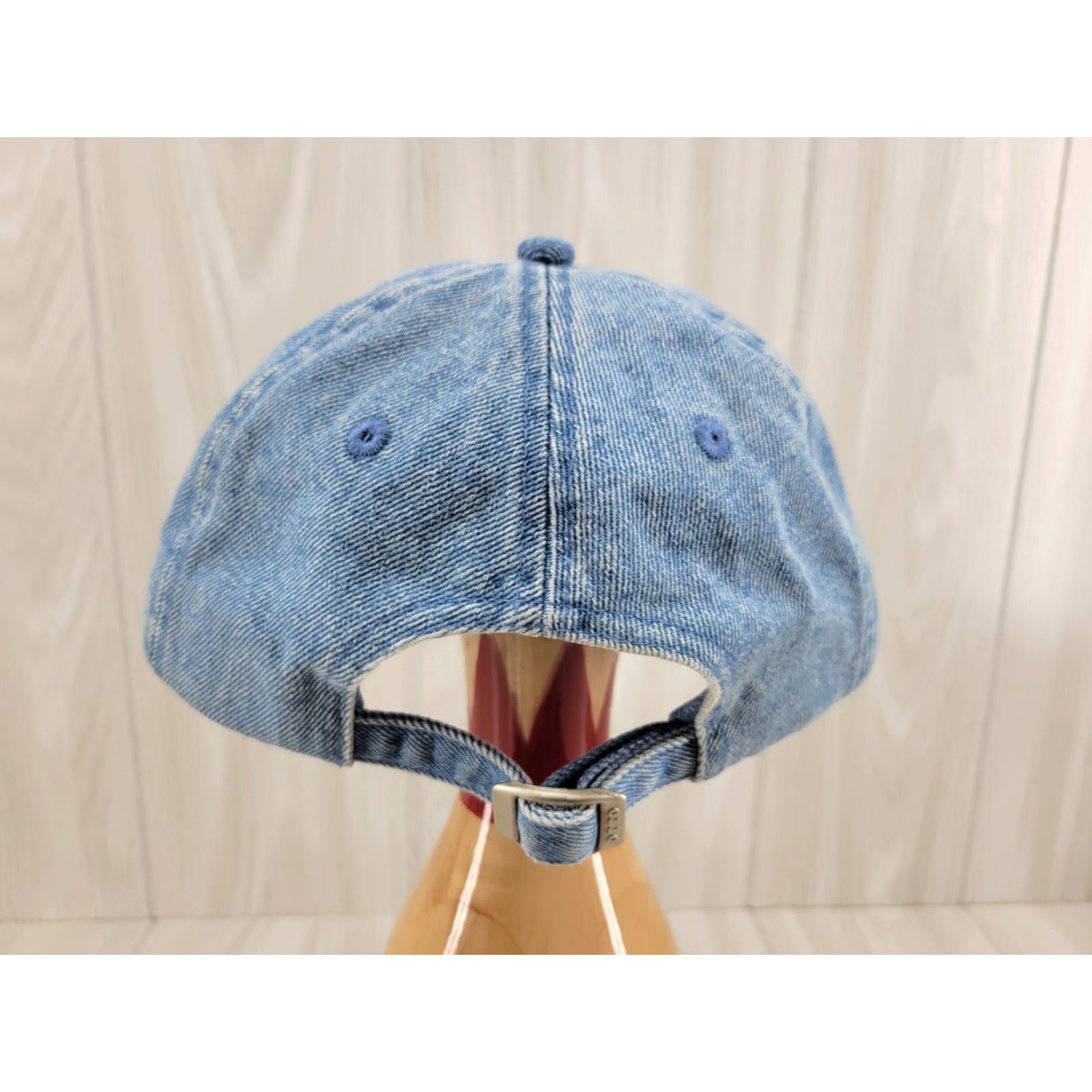 Denime VINTAGE Artwears Unlimited RFD TV Distressed Denim Jean Adjustable Ball Cap Farmers Hat Trucker Men Adjustable Blue Denim TV 90s Mens Size US 35 - 6 Thumbnail