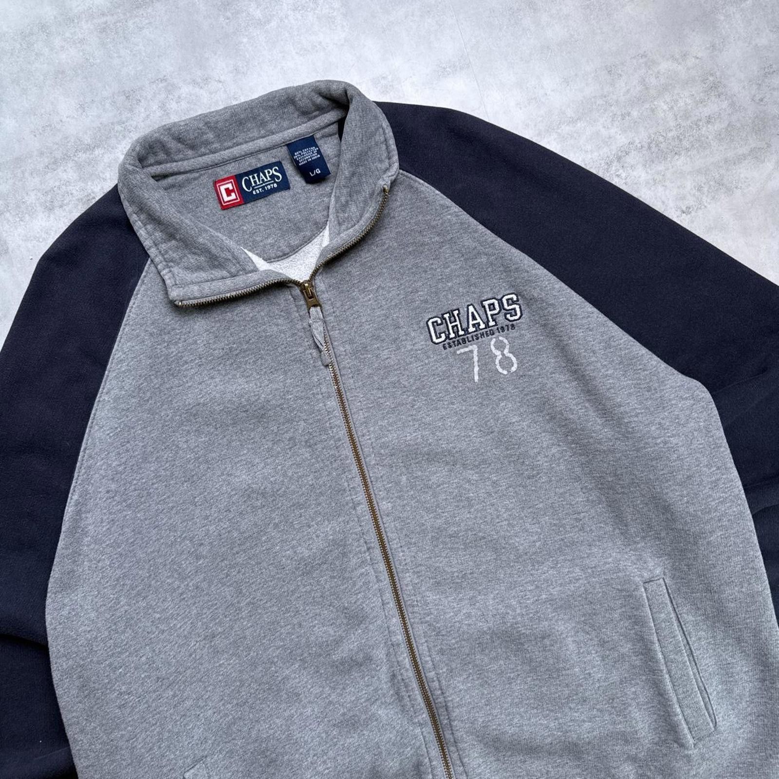Chaps Y2K Chaps Gray Vintage 00s Zip Up Jacket Size US L / EU 52-54 / 3 - 4 Thumbnail