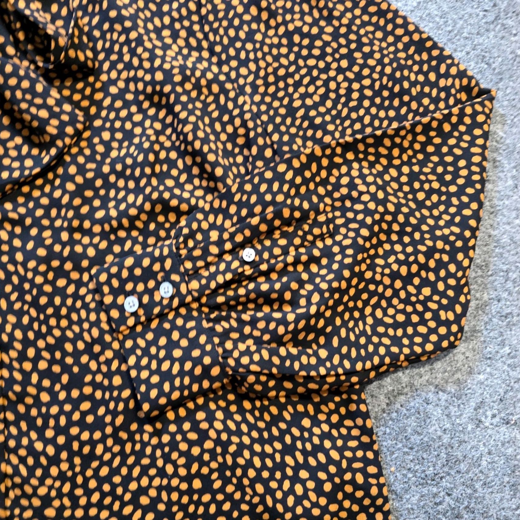 J.Crew J.CREW Blouse Shirt Womens Medium Black Tan Dotted Neck Tie Button Up Capsule Career Size M / US 6-8 / IT 42-44 - 4 Thumbnail