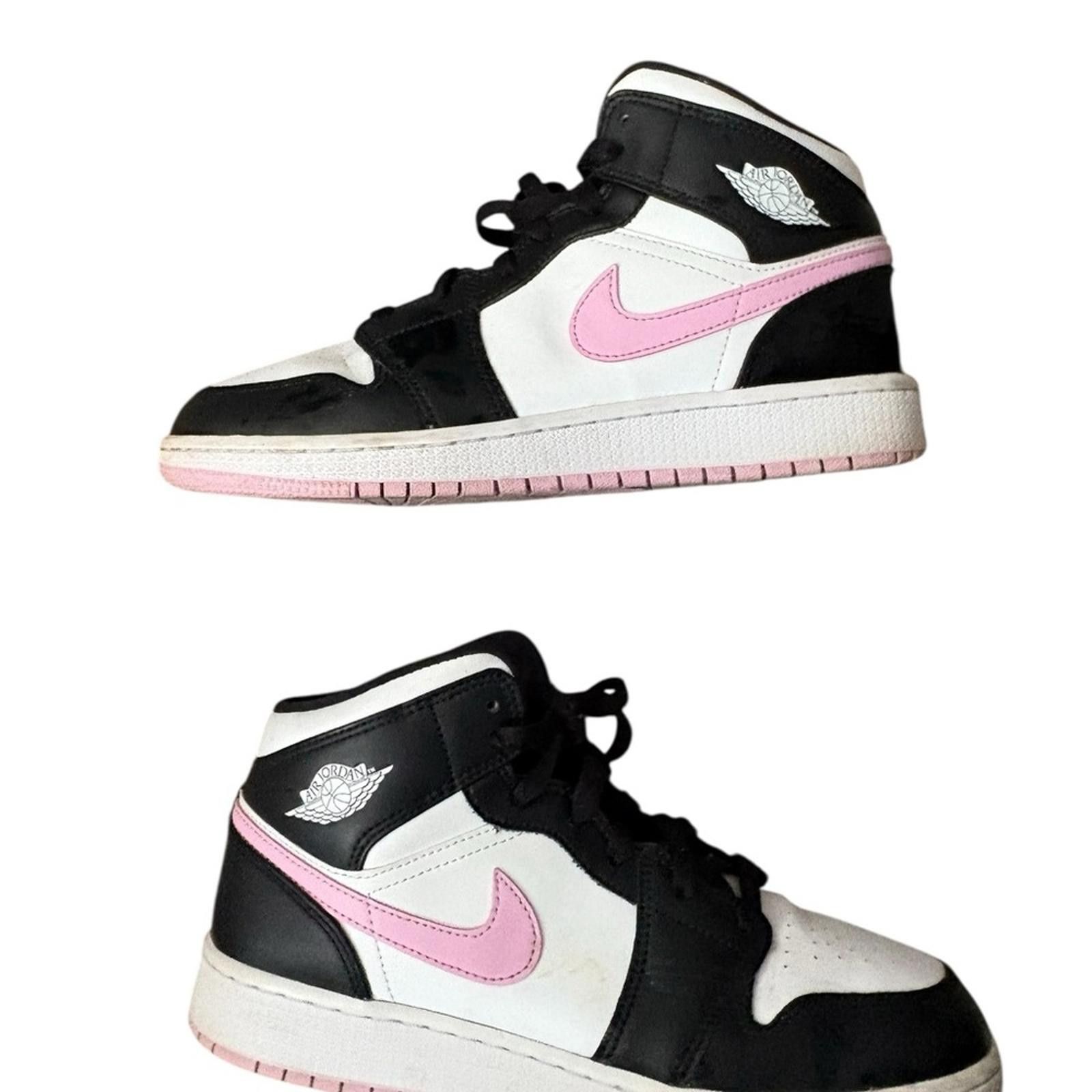 Nike Nike Air Jordan 1 Mid GS White Light Arctic Pink 555112-103 Size US 8.5 / IT 38.5 - 2 Thumbnail