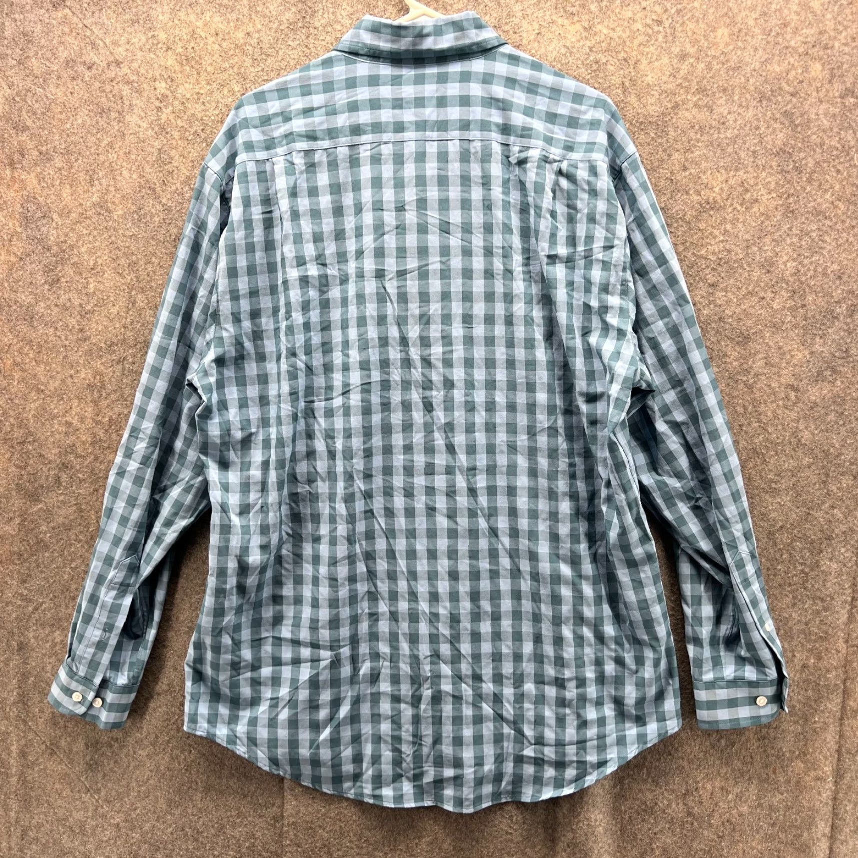 Footjoy FootJoy Shirt Men Large Adult Blue Check Polyester Spandex Button-Down Size US L / EU 52-54 / 3 - 2 Thumbnail