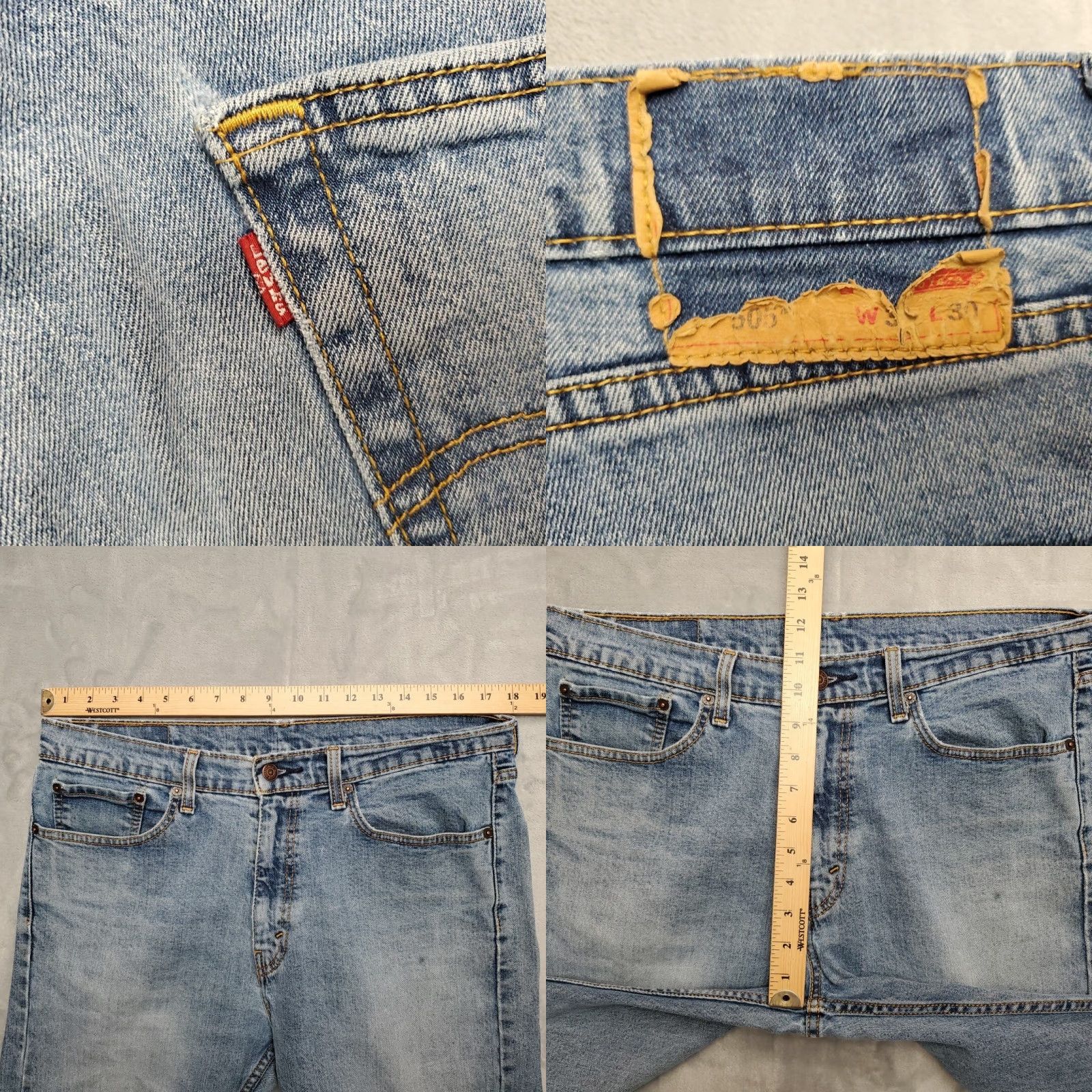 Denime VINTAGE Levis Jeans Mens 34x30 Blue 505 Regular Fit Straight Leg Medium Wash Denim Pants Size US 34 / EU 50 - 9 Thumbnail