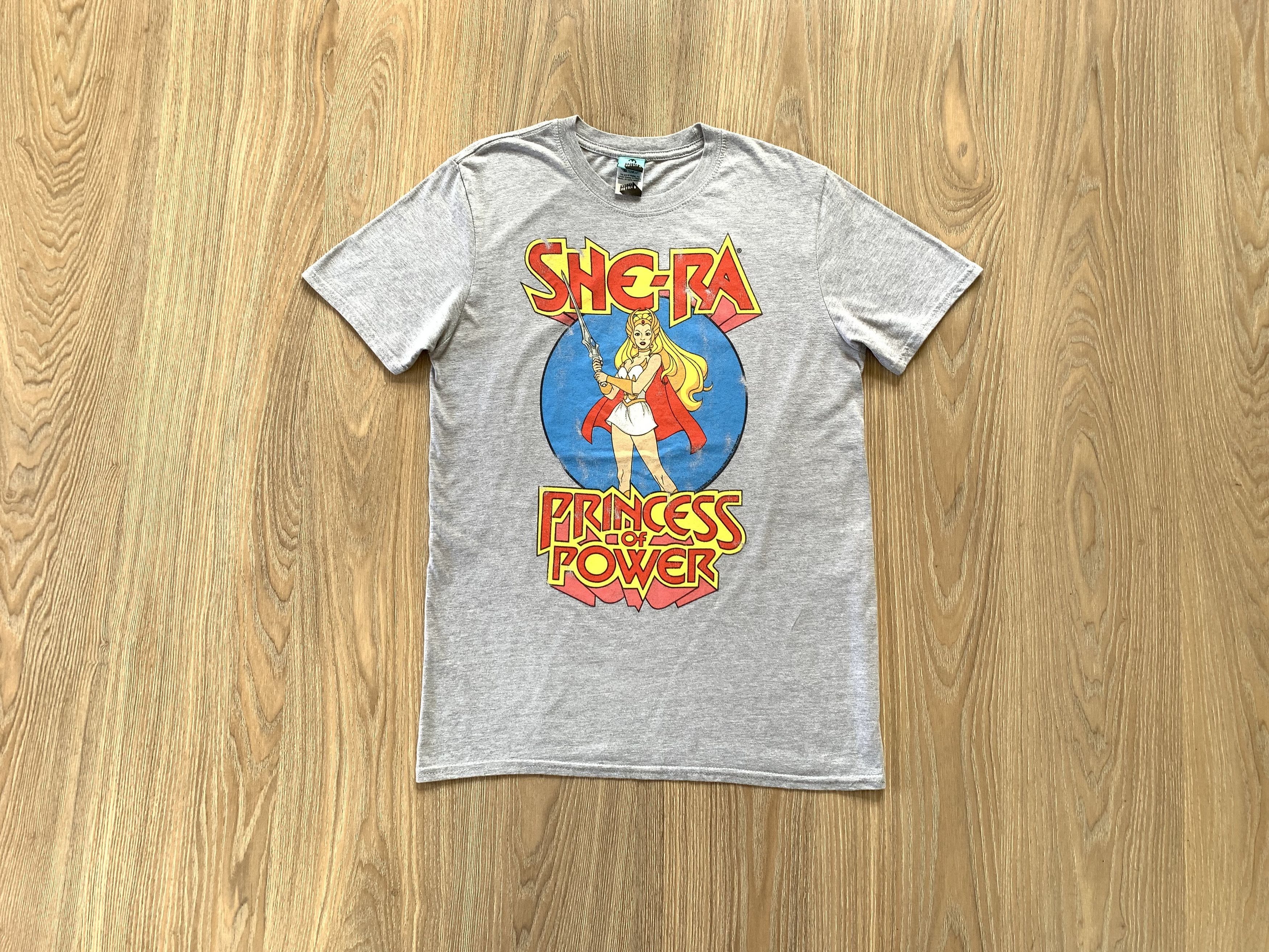 image of Cartoon Network x Vintage She-Ra Princess Of Power T Shirt in Grey, Men's (Size Medium)