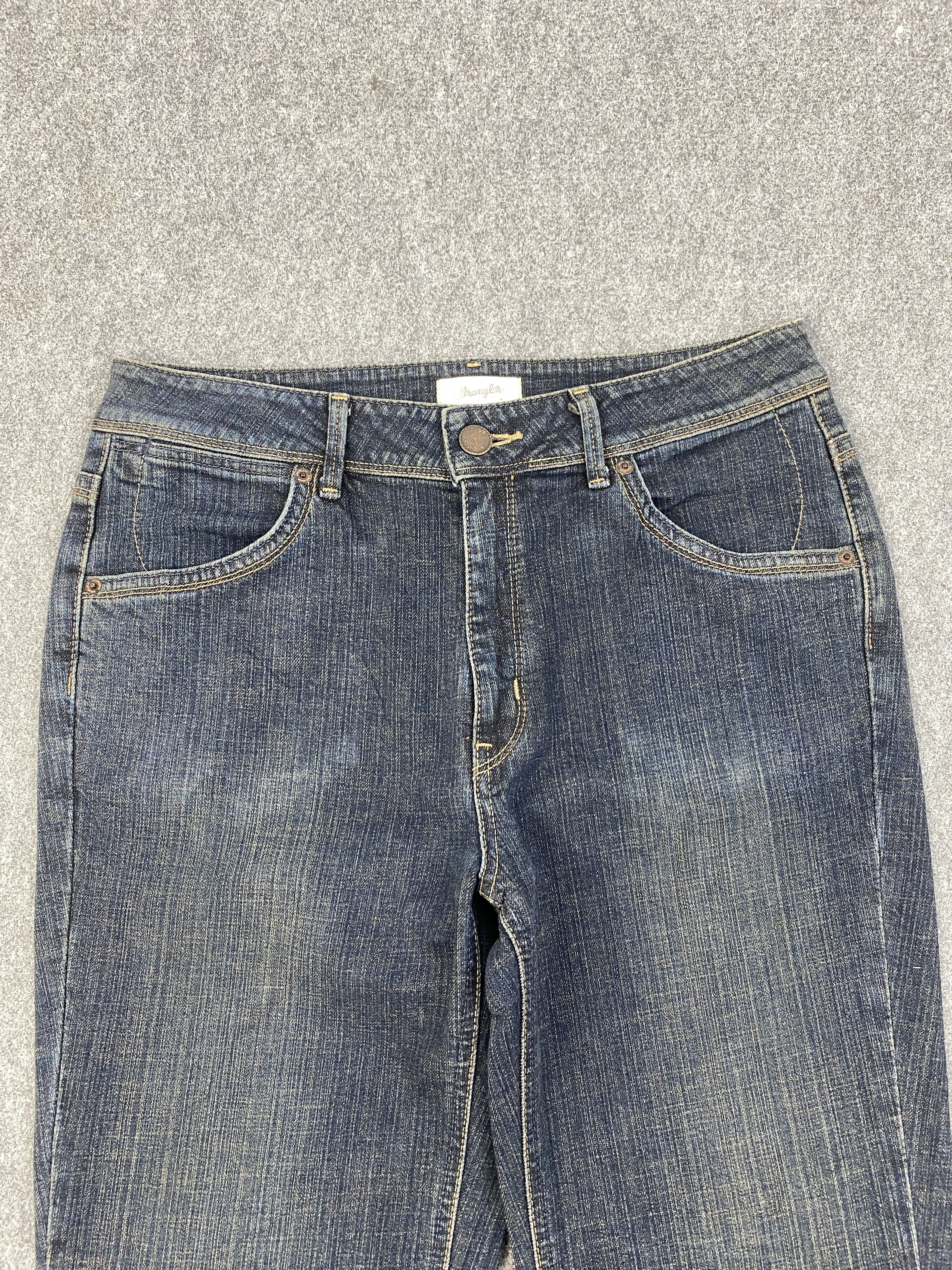 Wrangler Vintage Wrangler Blue Black Bootcut Denim DP2845 Size US 31 - 2 Thumbnail