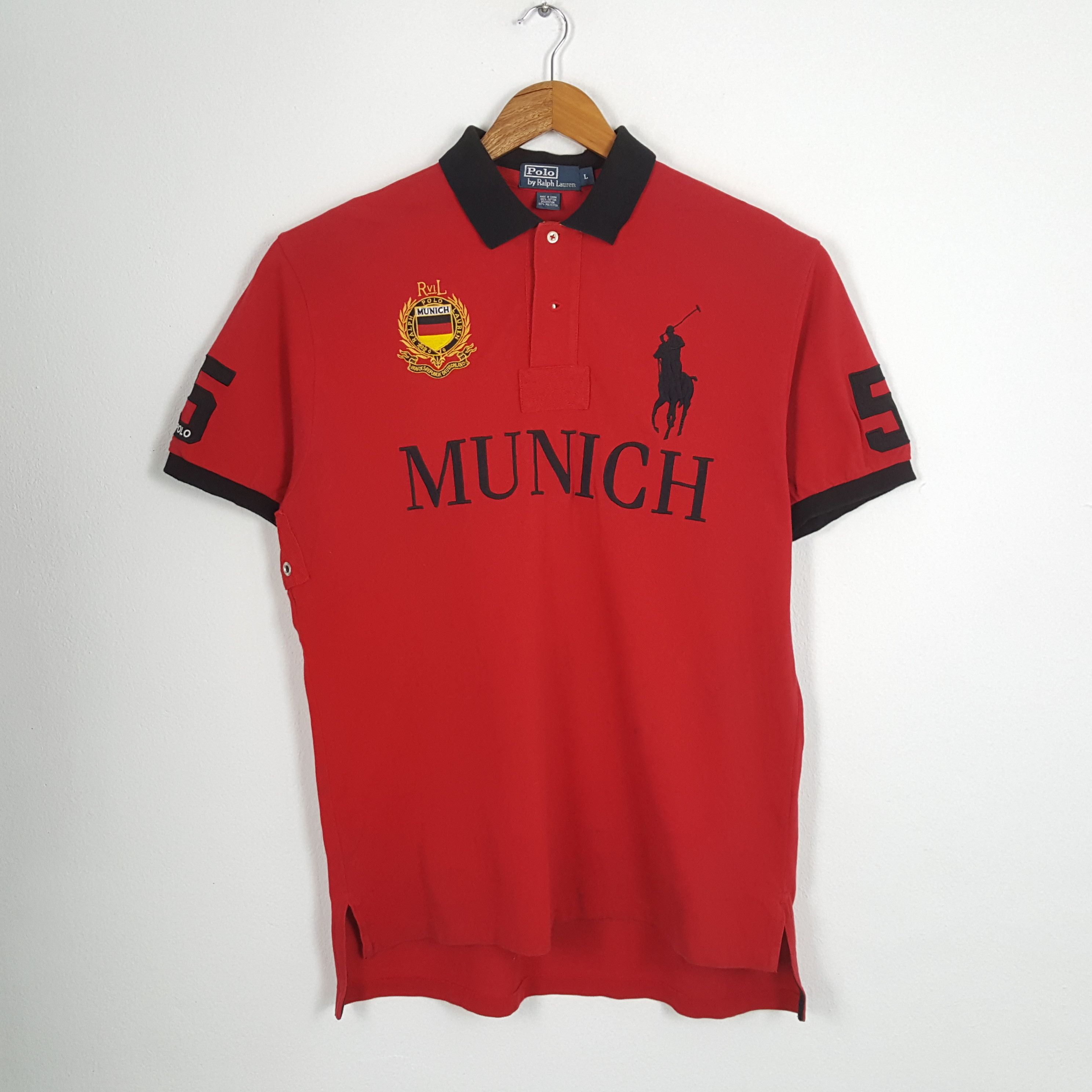 Polo Ralph Lauren × Vintage Vintage POLO by RALPH LAUREN Munich no 5 Design Polos Size US L / EU 52-54 / 3 - 1 Thumbnail