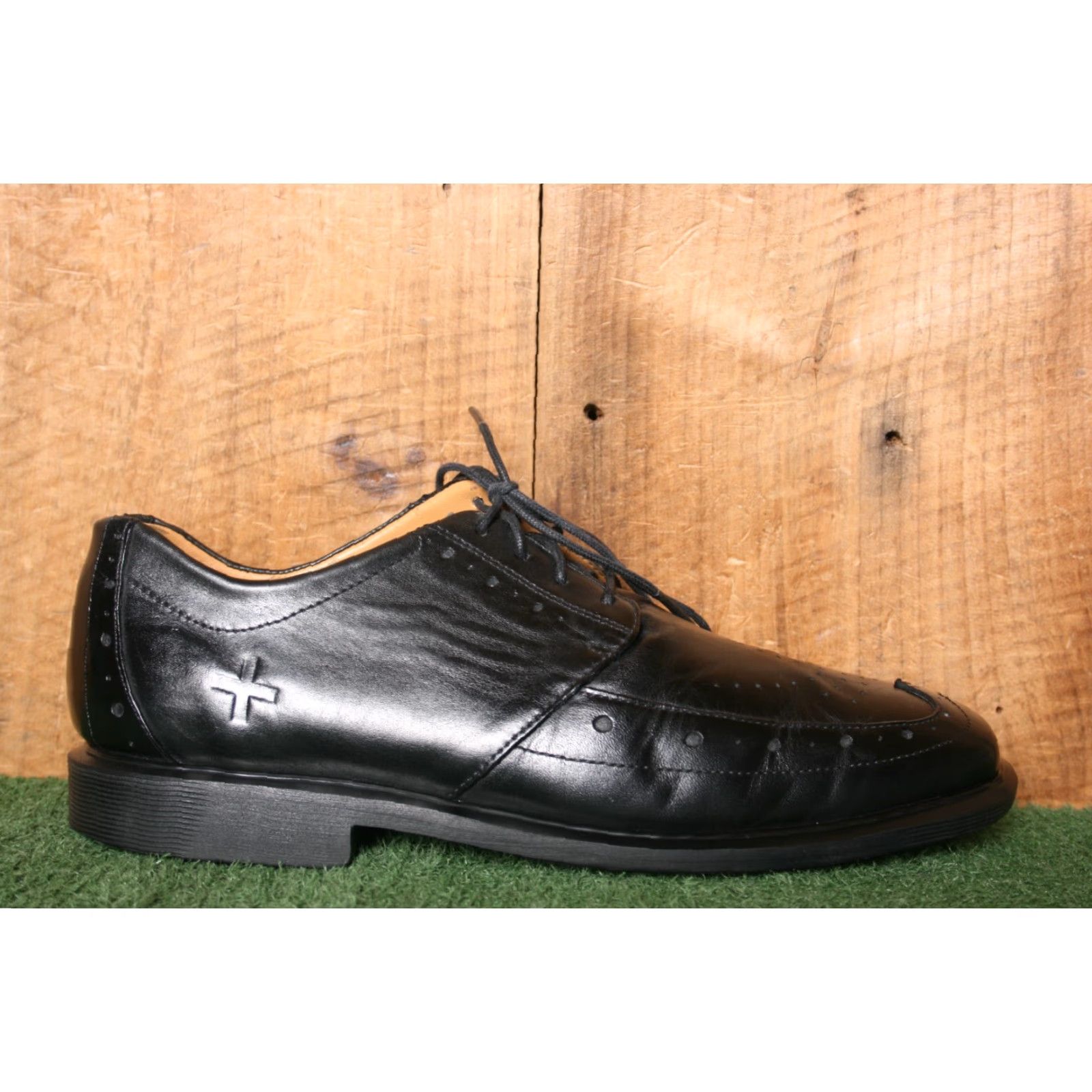Dr. Martens VINTAGE DR. MARTENS Nappa Black Leather Wingtip Brogues UK 9 US 10 Mens Oxford Lace Up Square Toe Leather Shoe 1C59 Size US 9 / EU 42 - 2 Thumbnail
