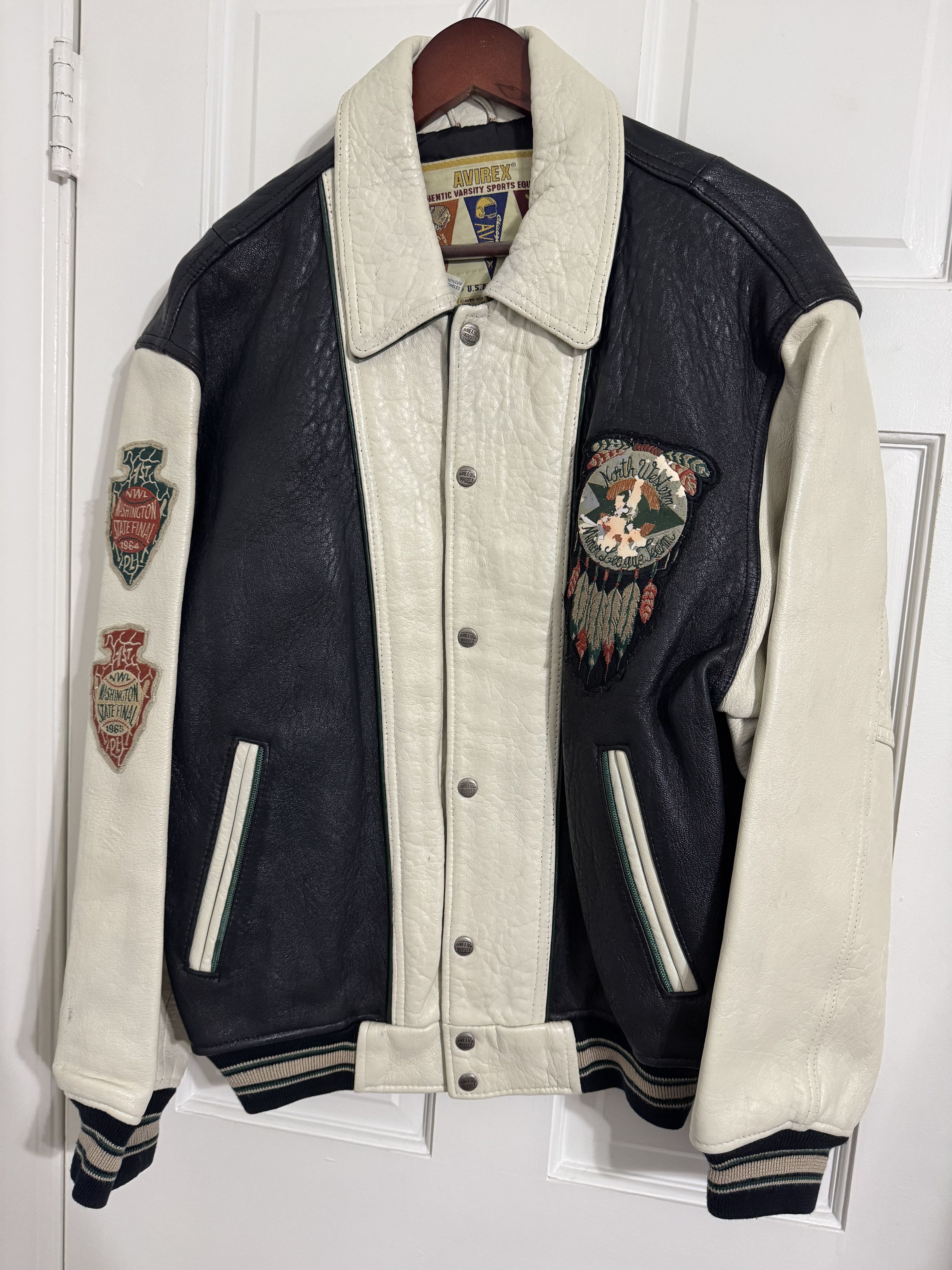 Avirex AVIREX SPOKANE CHIEF LEATHER JACKET SZ(M) | Grailed