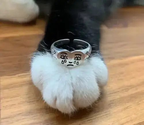 Jewelry × Ring Of Fire Streetwear Vintage Ring - Crying Heart Size ONE SIZE - 2 Thumbnail