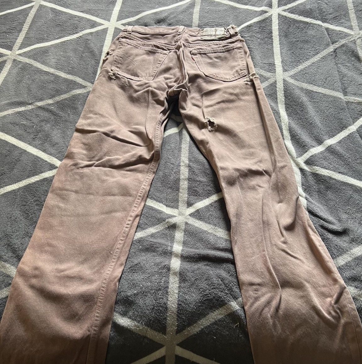 Levi's × Vintage 90s Levi’s 501 Distressed Overdyed Brown Jeans Size US 29 - 3 Thumbnail
