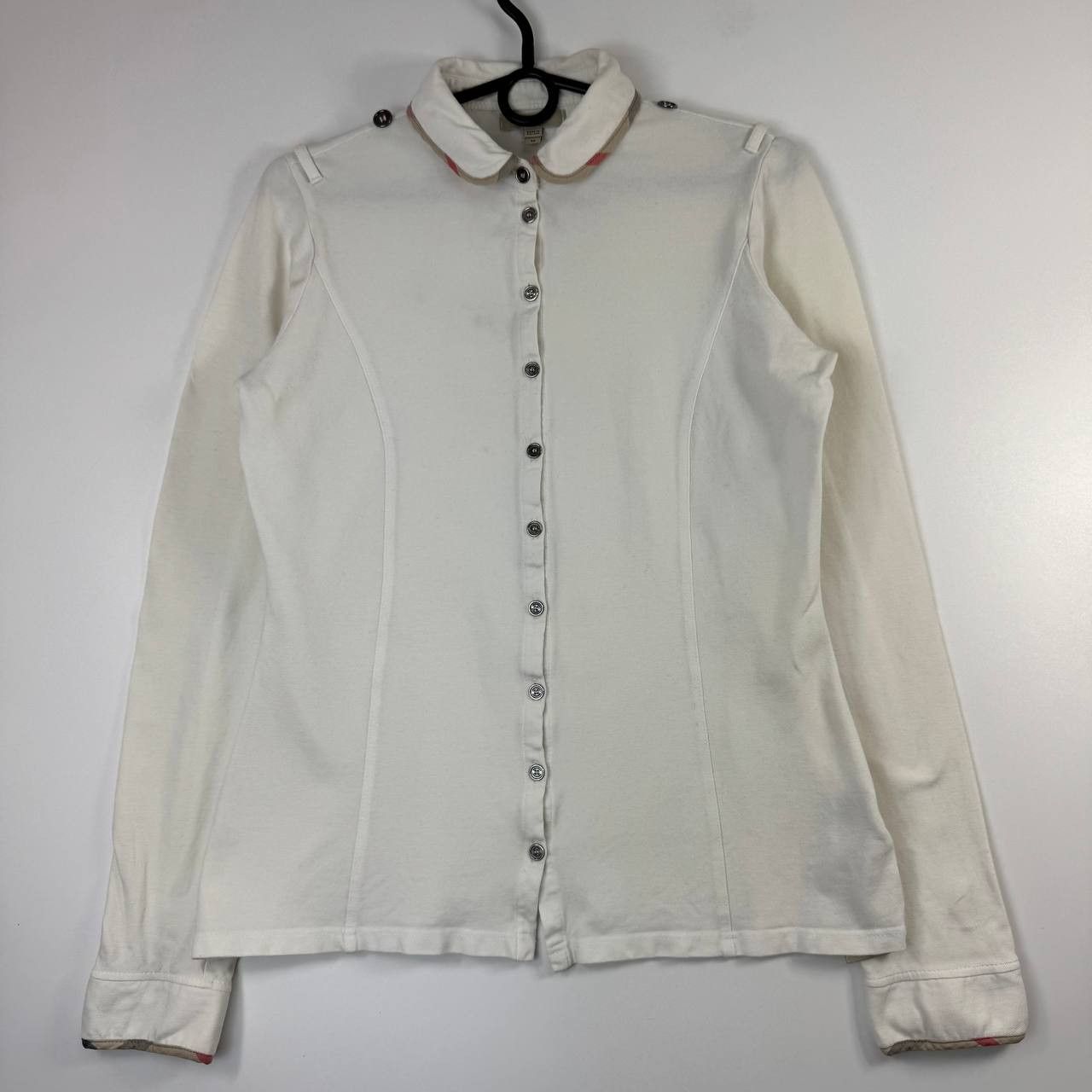 Burberry Burberry Brit Womens Nova Check Collar Top White Size M Size M / US 6-8 / IT 42-44 - 1 Thumbnail