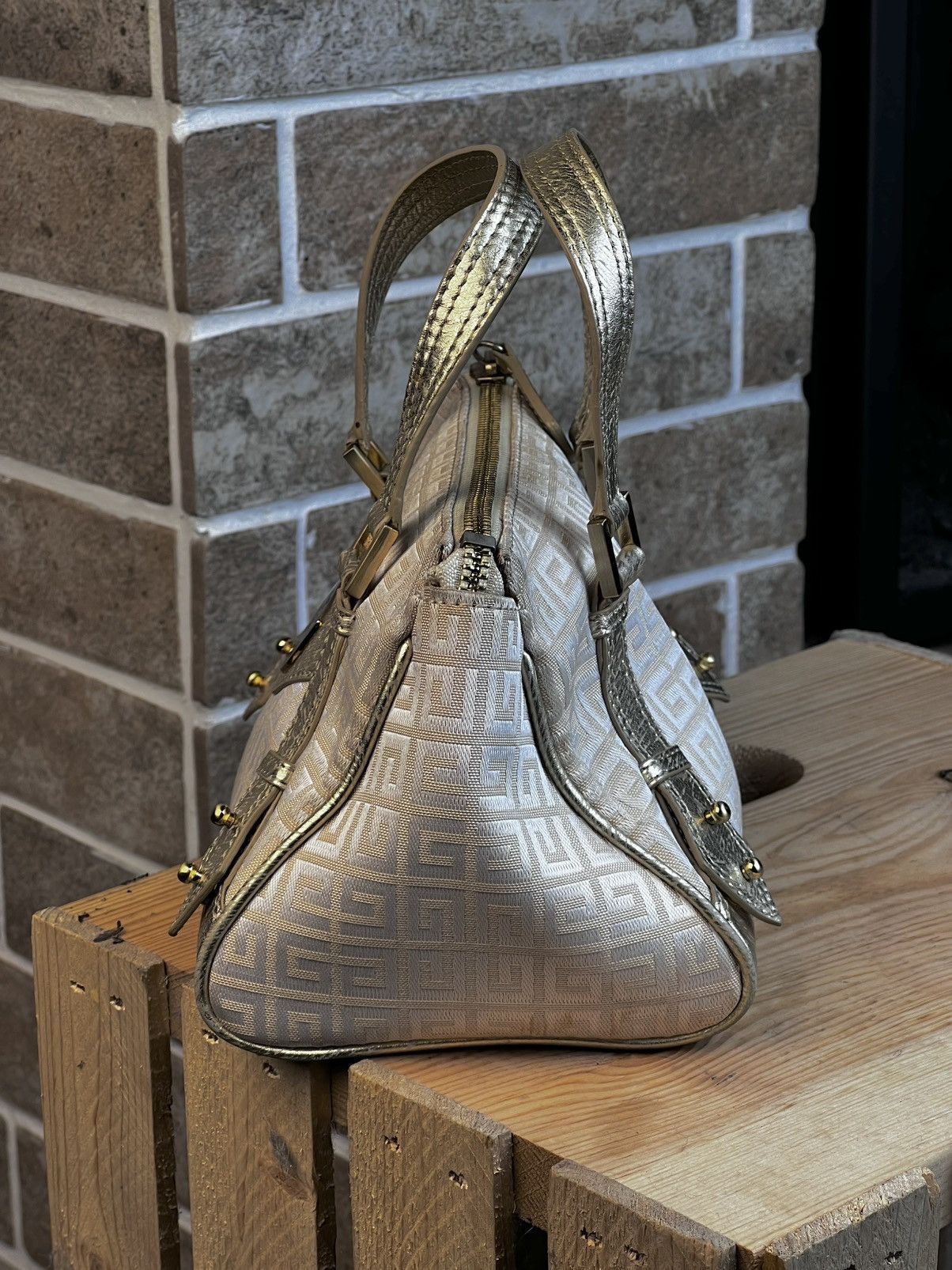 Givenchy Givenchy Cloth Gold Beige Pattern Mini Handbag Size ONE SIZE - 2 Thumbnail