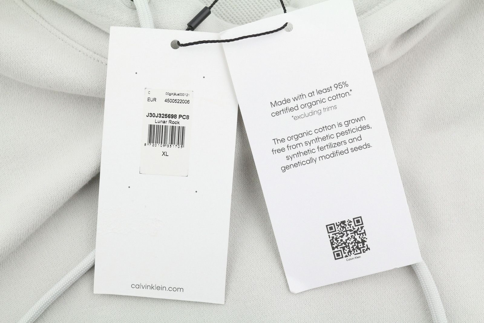 Calvin Klein XL Lunar Rock Grey Back Logo Pullover Hoodie 87445 Size US XL / EU 56 / 4 - 7 Thumbnail