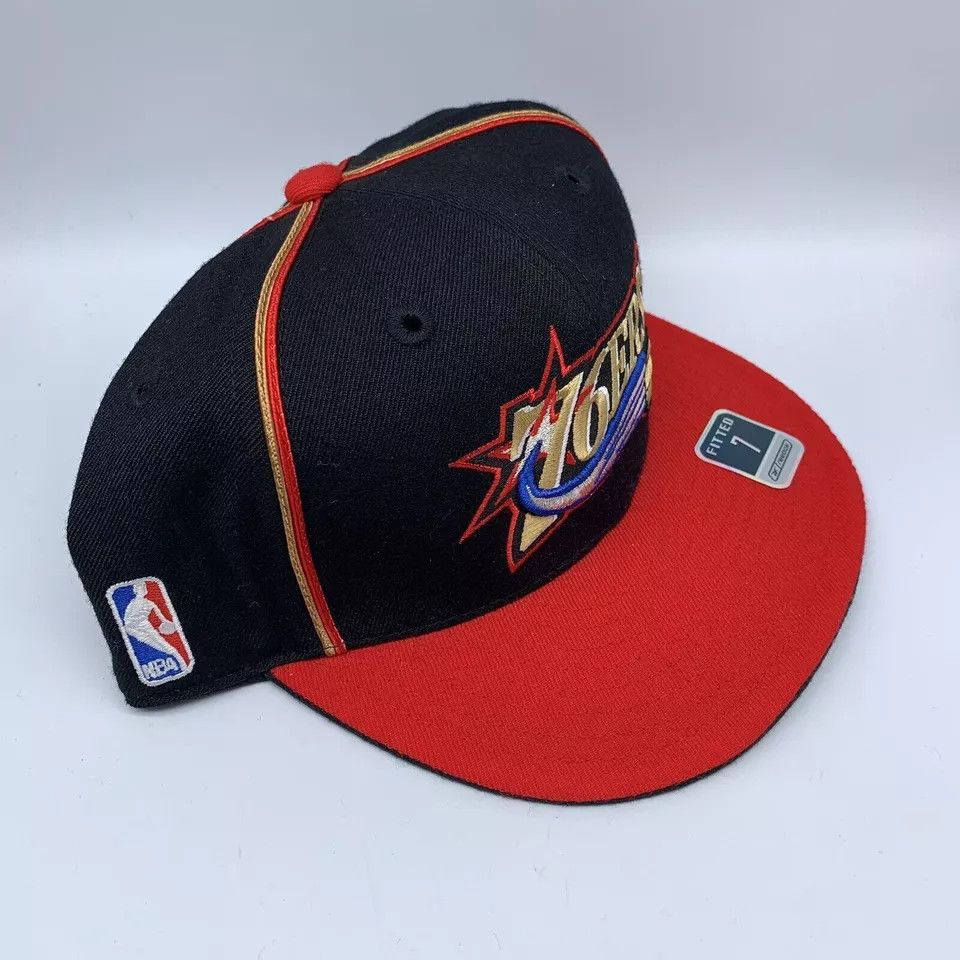 NBA Vintage Philadelphia 76ers Size 6 3/4 NBA Hat Fitted Cap Size ONE SIZE - 3 Thumbnail