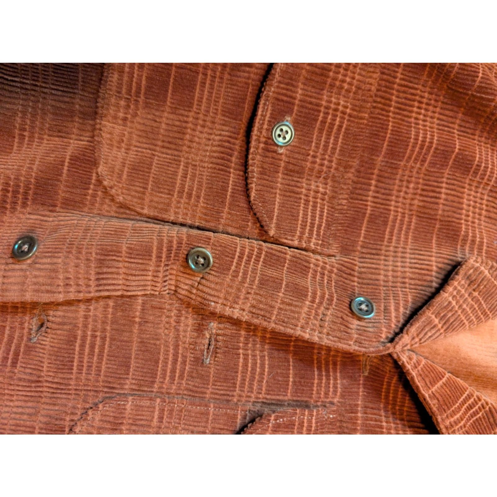 J.Crew J.CREW Wallace & Barnes Work Jacket Corduroy Burnt Umber Button Up Small Red Plaid Men Mid-Length Casual Workwear Size US S / EU 44-46 / 1 - 2 Thumbnail