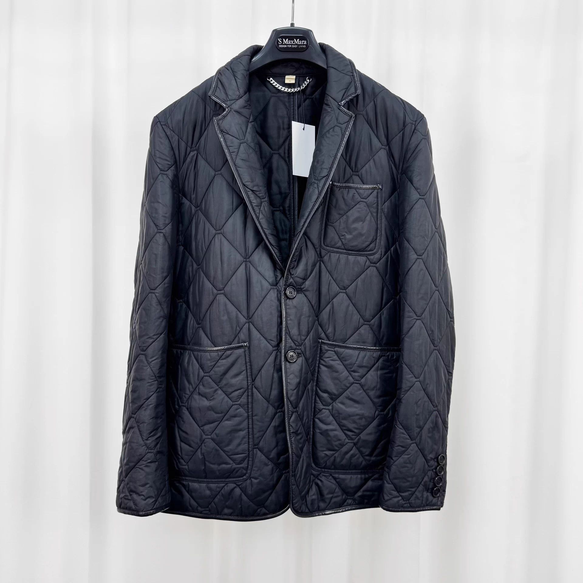 Burberry Diamond Leather Trim Black Puffer 52 Mint