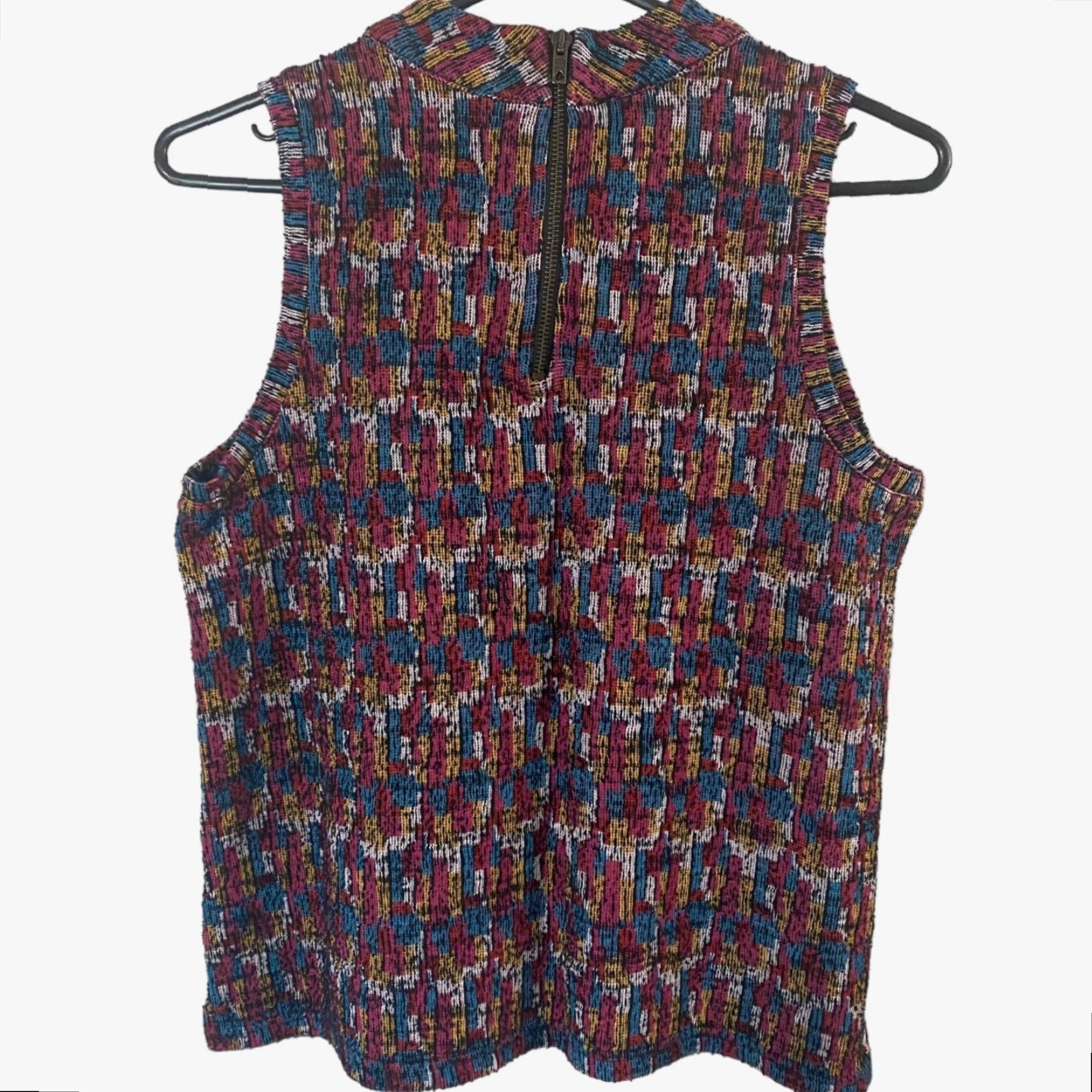 Anthropologie Anthropologie Akemi + Kin Petra Mockneck Sleeveless Top Women Small Multi Geometric Tank Chic Womens Size S / US 4 / IT 40 - 3 Thumbnail