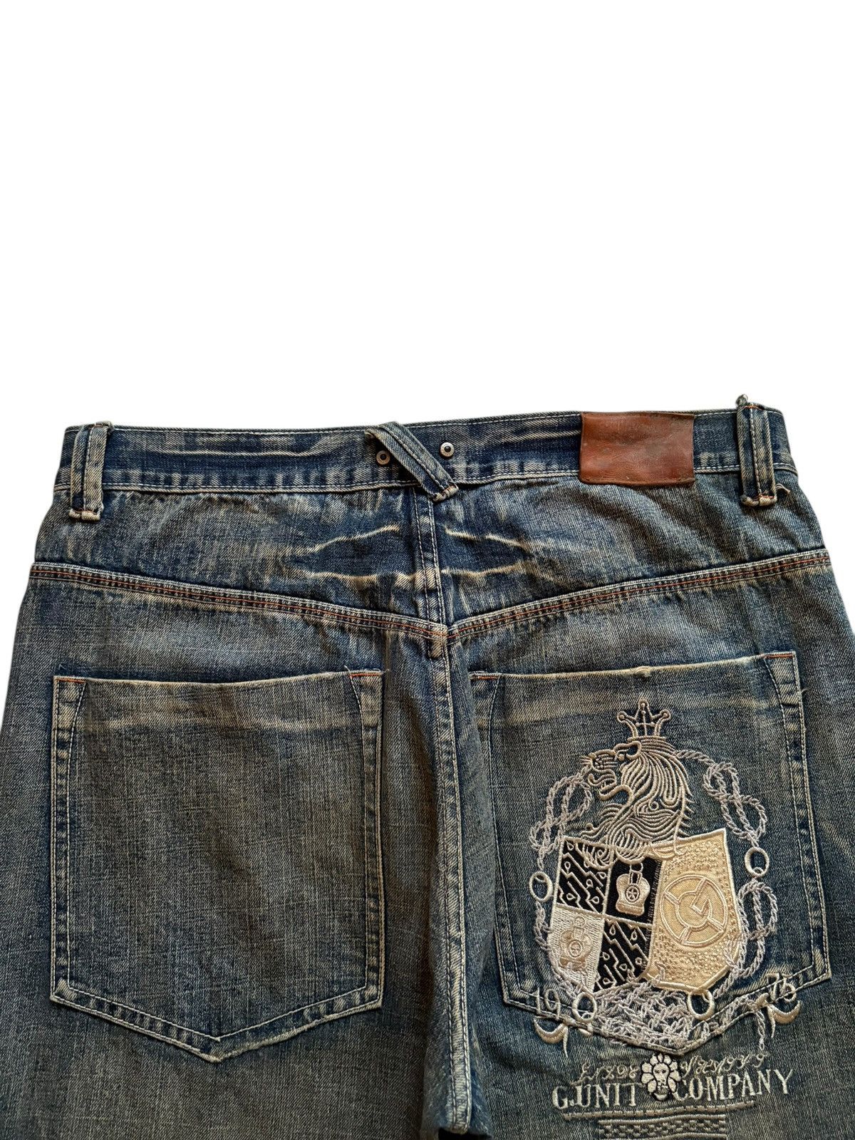 G-Unit × Japanese Brand Vintage Japanese G Unit Mud Wash Embroidery Jean Shorts Jort Size US 37 - 10 Thumbnail