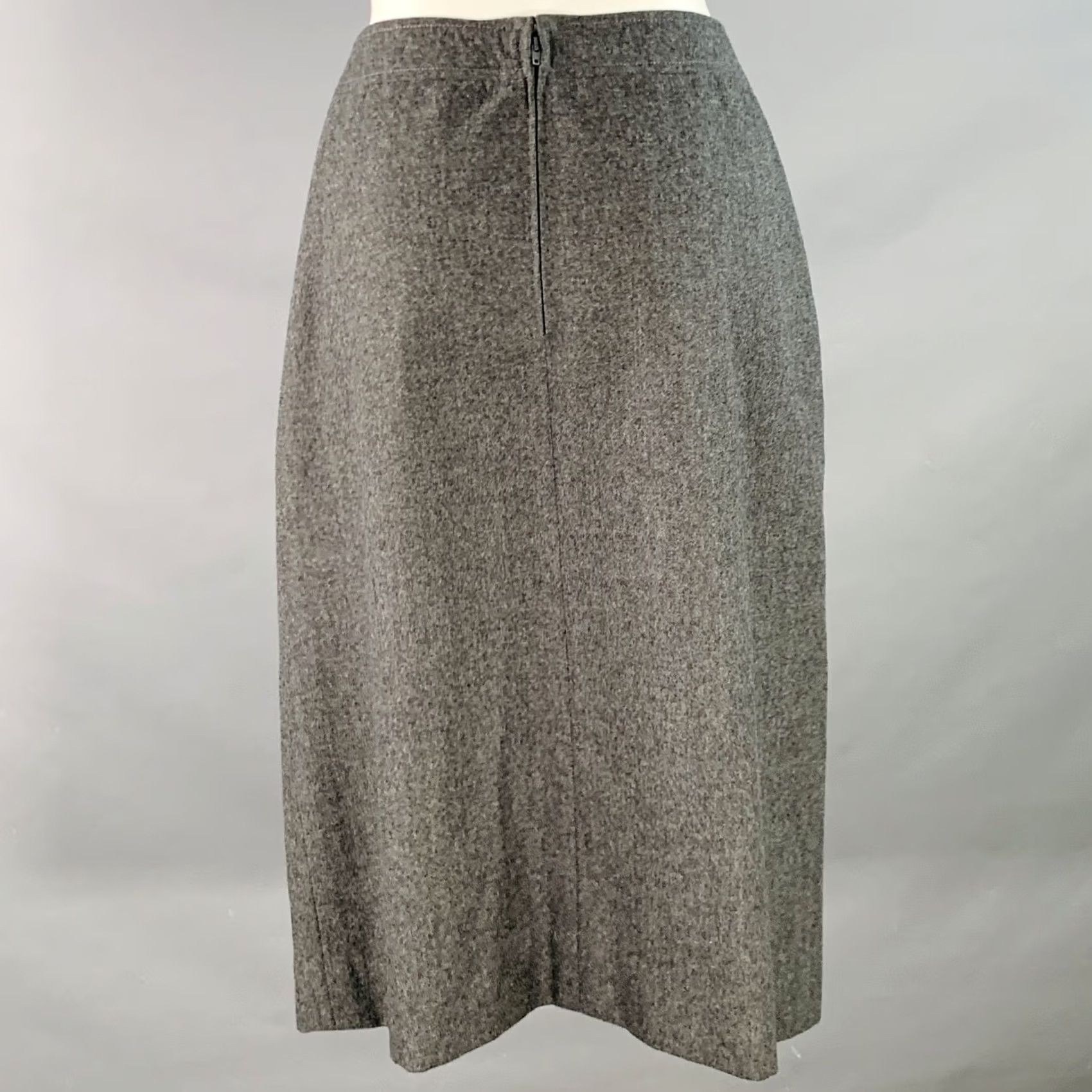 Celine CELINE Skirt Grey Wool Heather Pleated Midi Skirt Size 8 Women Adult Mid-Calf Size 30" / US 8 / IT 44 - 3 Thumbnail