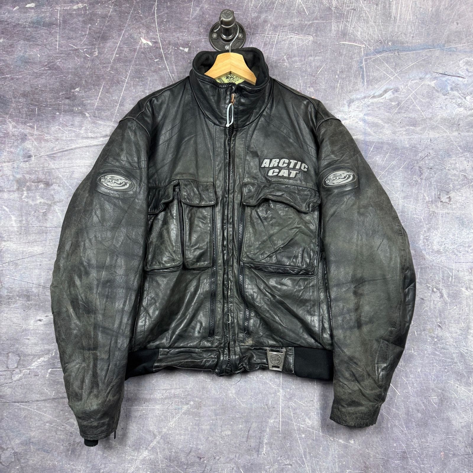 00's Black Arctic Wear Arctic Cat Bomber Jacket 0206