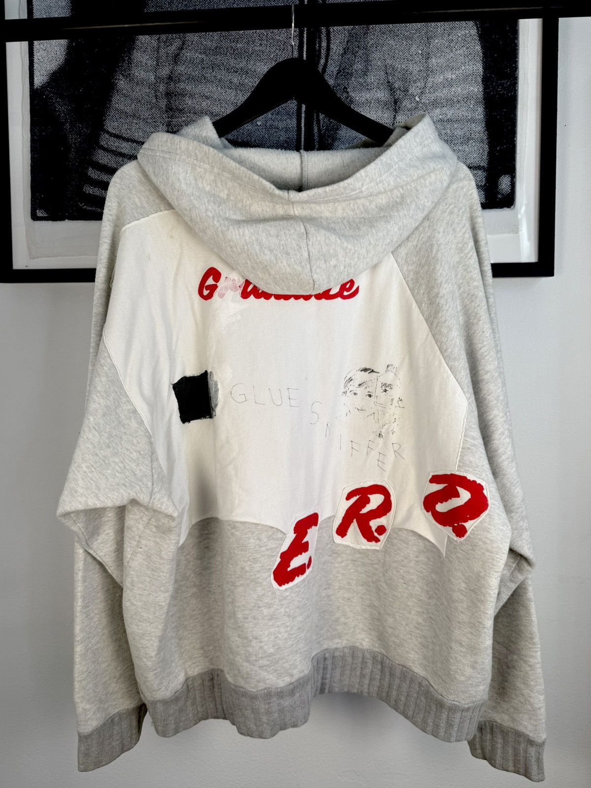 Enfants Riches Deprimes 🚭1 of 1 ULTIMATE GRAIL🚭HAND DRAWN “GLUE SNIFFER” DARE HOODIE Size US XL / EU 56 / 4 - 1 Thumbnail