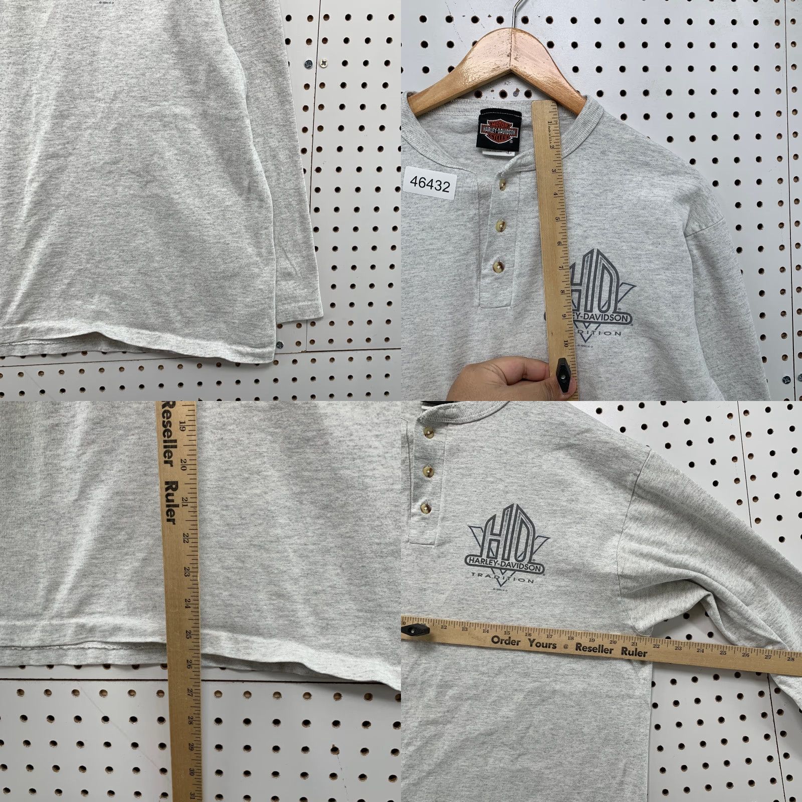 Harley Davidson VINTAGE Harley-Davidson Wolf Shirt Mens Large Gray Northern Lights Henley Pocket Size US L / EU 52-54 / 3 - 8 Thumbnail
