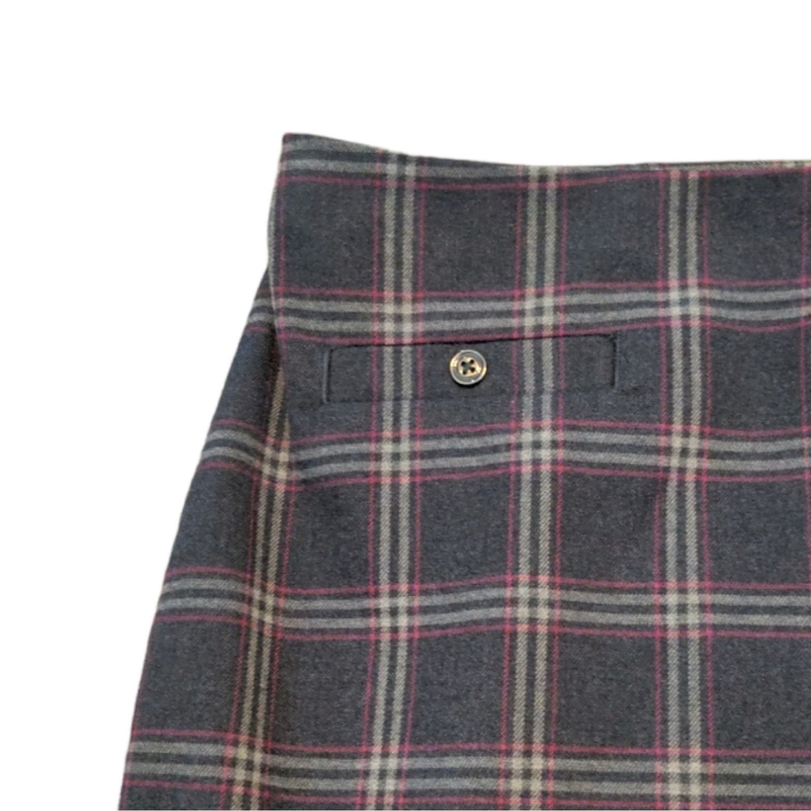 Banana Republic Preppy Banana Republic Gray Red Plaid Mini Skirt Size 2 Size 26" / US 2 / IT 38 - 3 Thumbnail