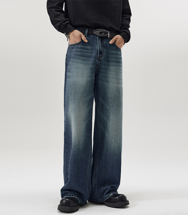 Jean American high street cleanfit loose straight washed jeans Size US 32 / EU 48 - 1 Thumbnail