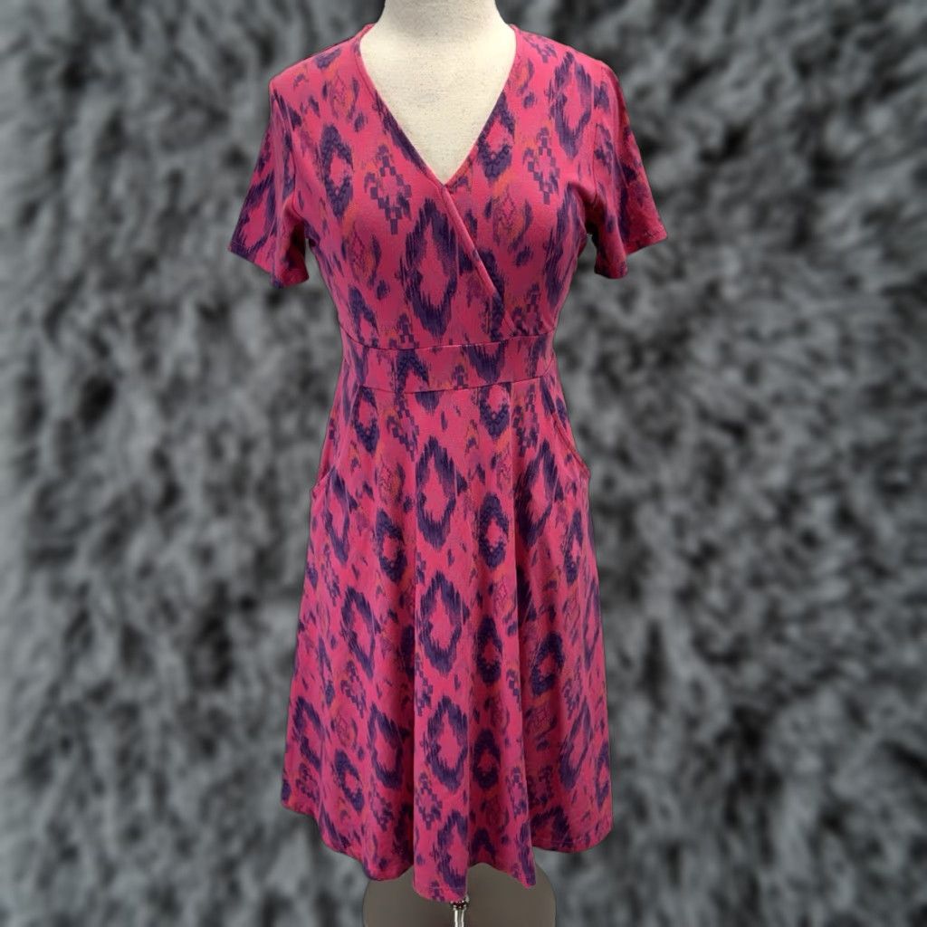 Pinko Fresh Produce Ikat Print Dress Women’s S Pink Fit & Flare Aztec Made USA Dress Size S / US 4 / IT 40 - 1 Thumbnail