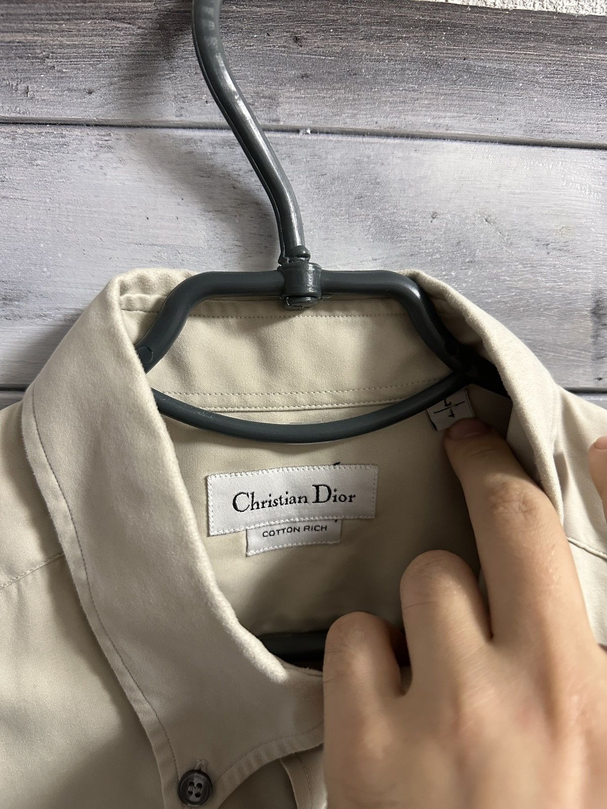 Dior Rare Luxury Shirt Button Christian Dior Cotton Rich Vintage Size US L / EU 52-54 / 3 - 6 Thumbnail