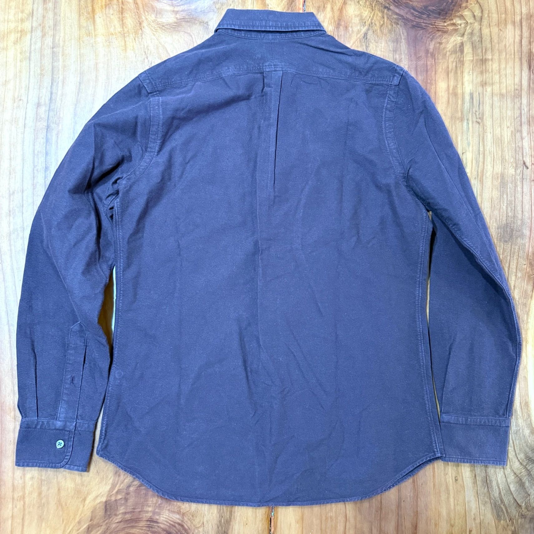 Vintage Wings + Horns Shirt Mens M Button Up L/S Linen Purple Casual JJ26 Size US M / EU 48-50 / 2 - 5 Thumbnail
