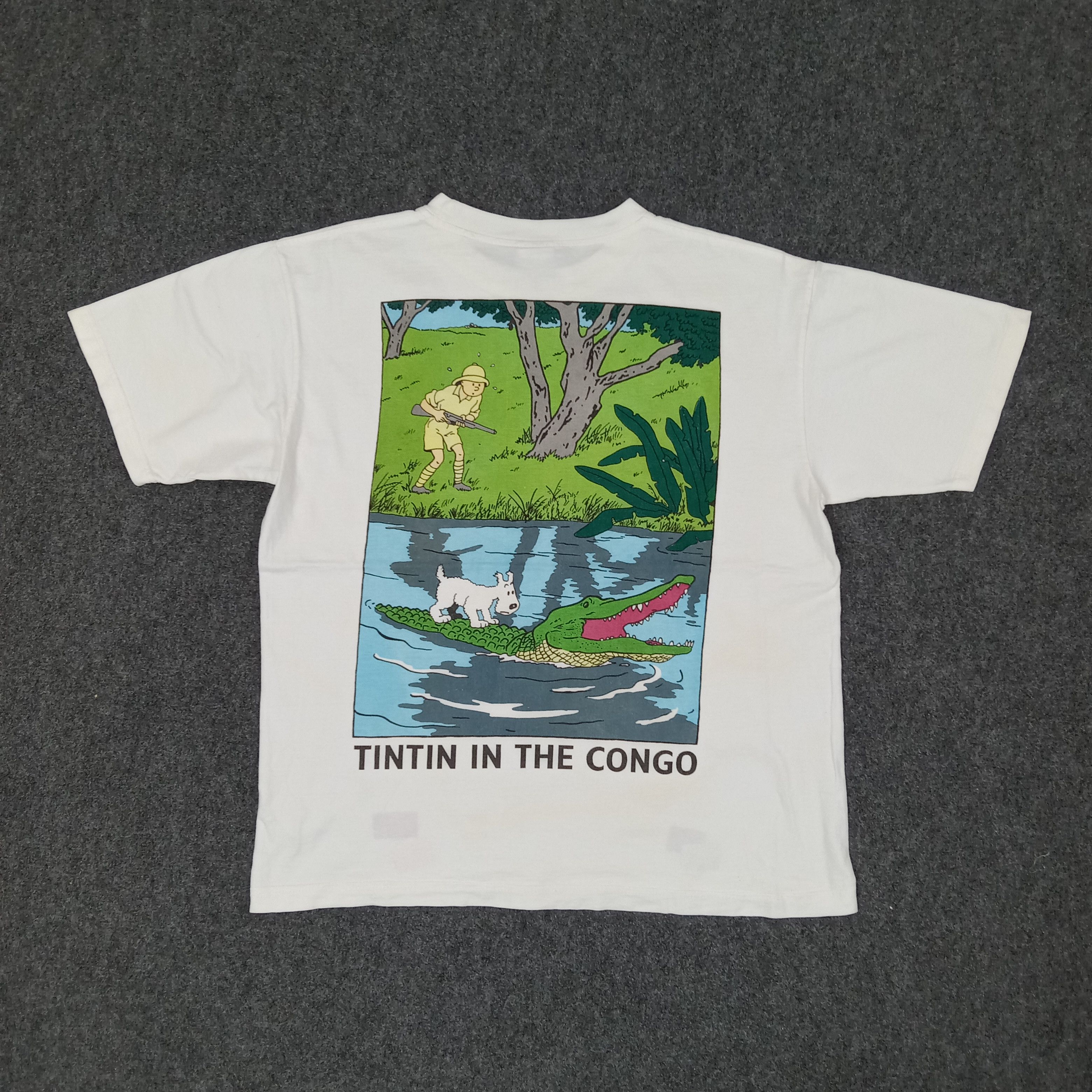 Cartoon Network × Vintage Tintin In The Congo American Cartoon Movie Tshirt Size US L / EU 52-54 / 3 - 1 Thumbnail