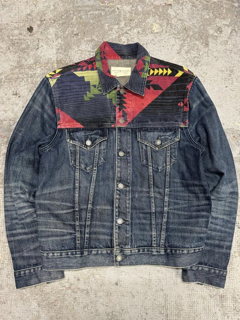 Polo Ralph Lauren × Vintage 1990s Ralph Lauren Faded Blue Denim Indian Jacket Size US M / EU 48-50 / 2 - 1 Thumbnail