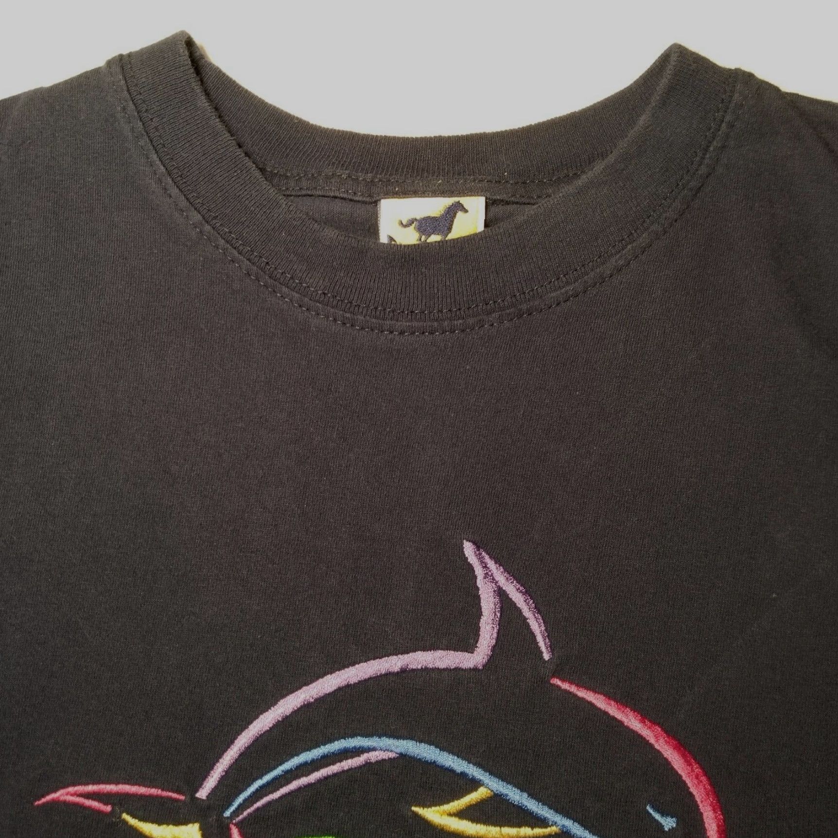 Rainbow VINTAGE Blue Horz Florida Dolphins Shirt XL Ocean Blue Embroidered T-Shirt Men Adults Dolphins Travel Tourist Clothing Size US XL / EU 56 / 4 - 7 Thumbnail