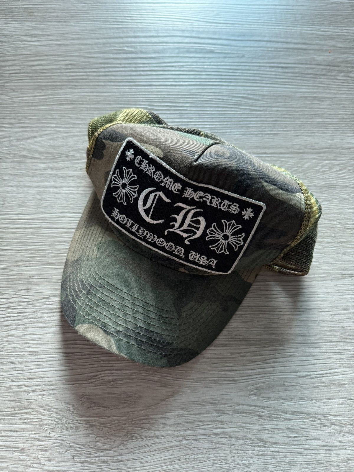 Vintage Chrome Hearts Camo Trucker hat
