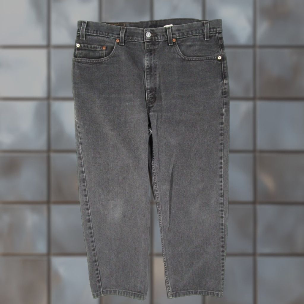 Levis 550 Jeans Mens Relaxed Fit Straight Denim Black 38x32 Regular 38 5-Pocket Belt Loops Cotton Vintage No N/A