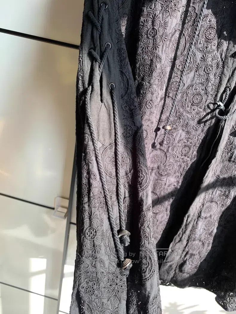 Saint Laurent Paris Saint Laurent Paris Black Embroidered French Tie Shirt i Size US XXS / EU 40 - 4 Thumbnail