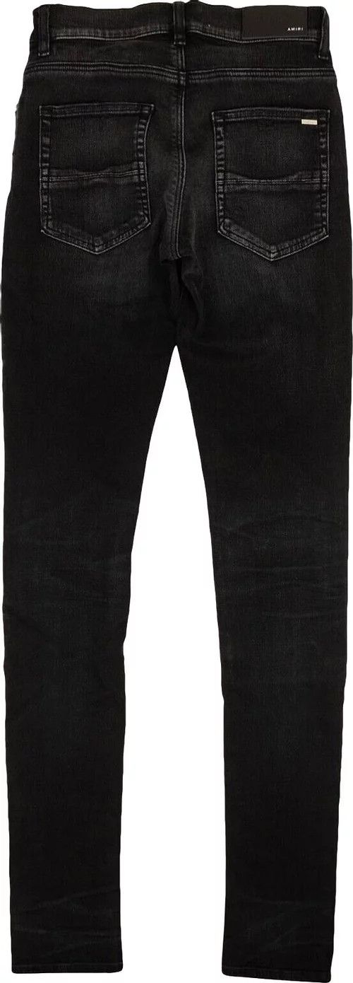 Amiri o1gr1nt0924 Leather Camo Mx1 Jeans in Aged Black Size US 34 / EU 50 - 2 Thumbnail