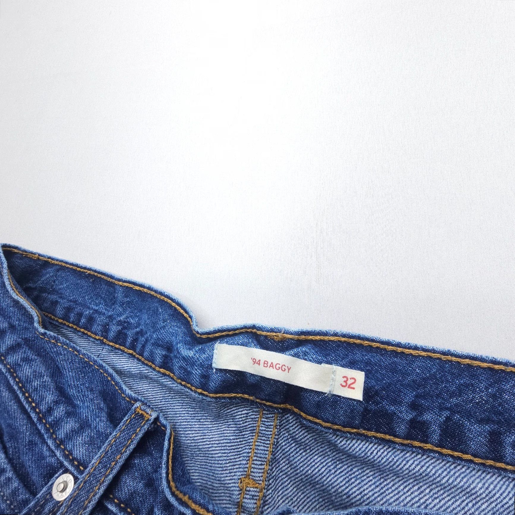 Levi's VINTAGE Levi's 94 Baggy Wide-Leg Jeans Womens 32 Blue 100% Cotton High Rise Dark Wash Size 24" / US 00 / IT 34 - 7 Thumbnail