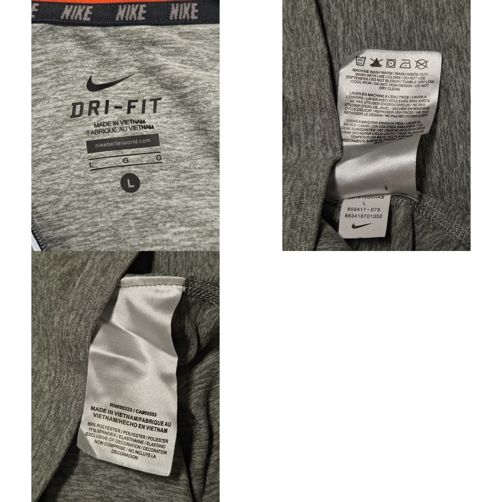 Nike VINTAGE Nike Dri-Fit Long Sleeve Quarter Zip Pullover Gray Women’s Large Running Size L / US 10 / IT 46 - 8 Thumbnail