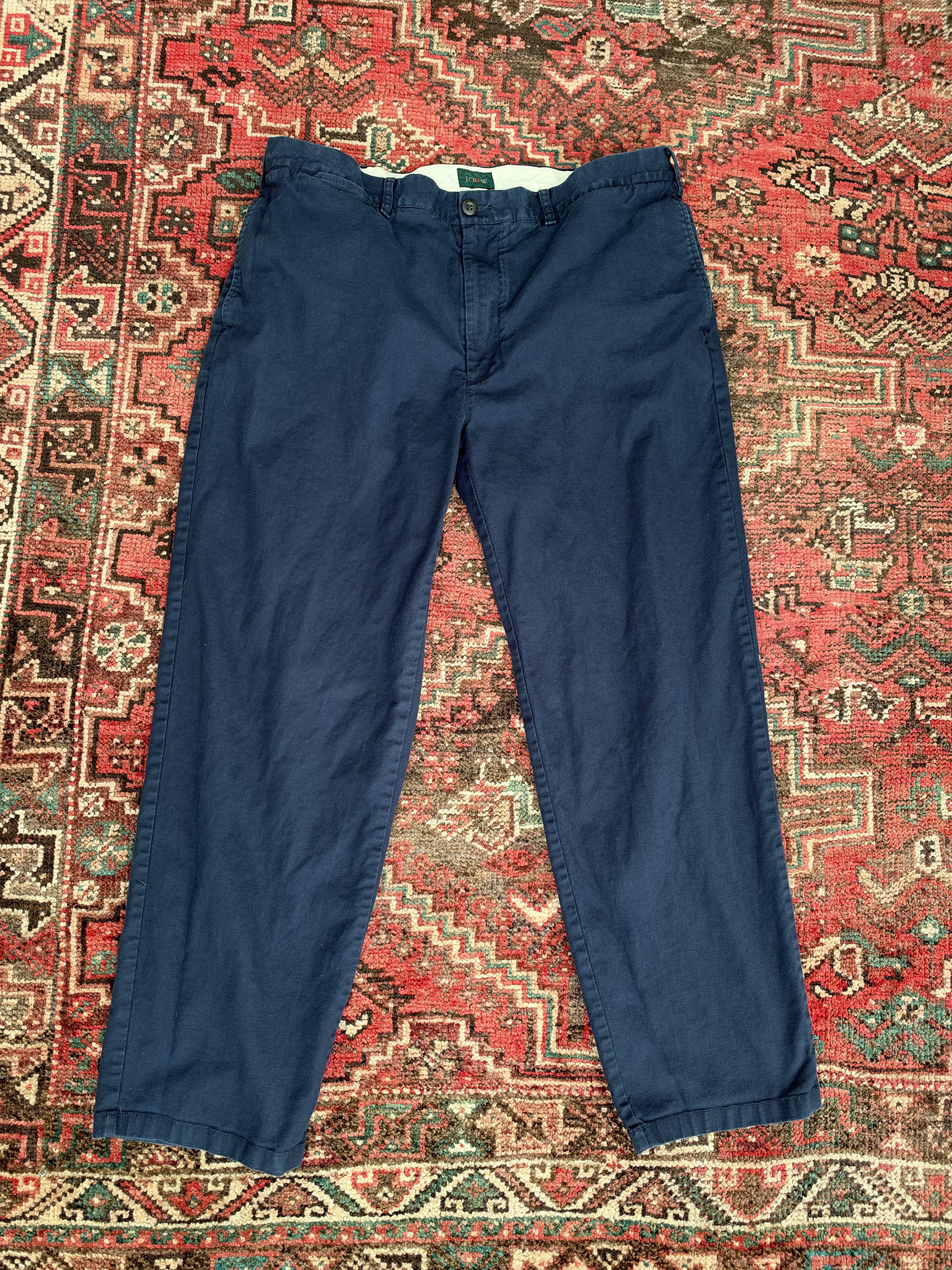 J.Crew J.Crew Straight Fit Cotton-Linen Stretch Chinos in Navy, 38 Size US 38 / EU 54 - 1 Thumbnail