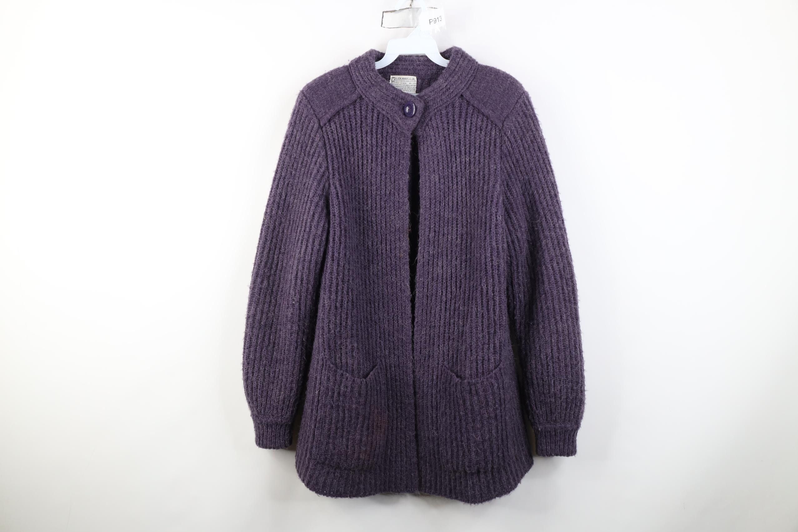 Vintage Vintage 70s Wool Blend Knit Top Button Cardigan Sweater Size S / US 4 / IT 40 - 1 Thumbnail
