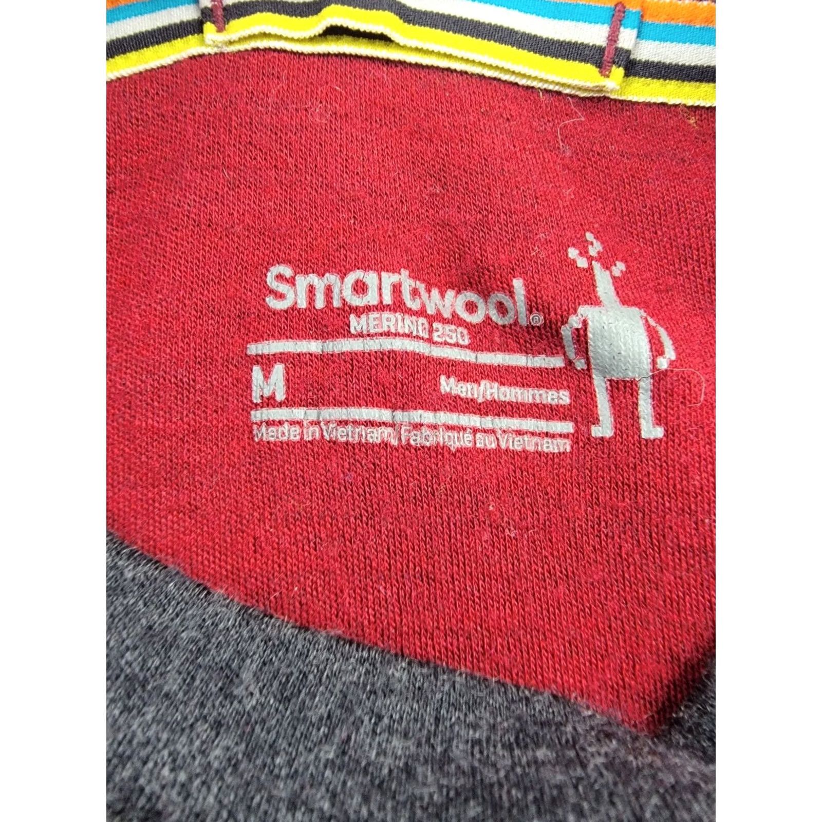 Smartwool VINTAGE Smartwool Shirt Mens Medium Merino 250 Base Layer Crew Red Gray 100% Merino Wool Size US M / EU 48-50 / 2 - 2 Thumbnail